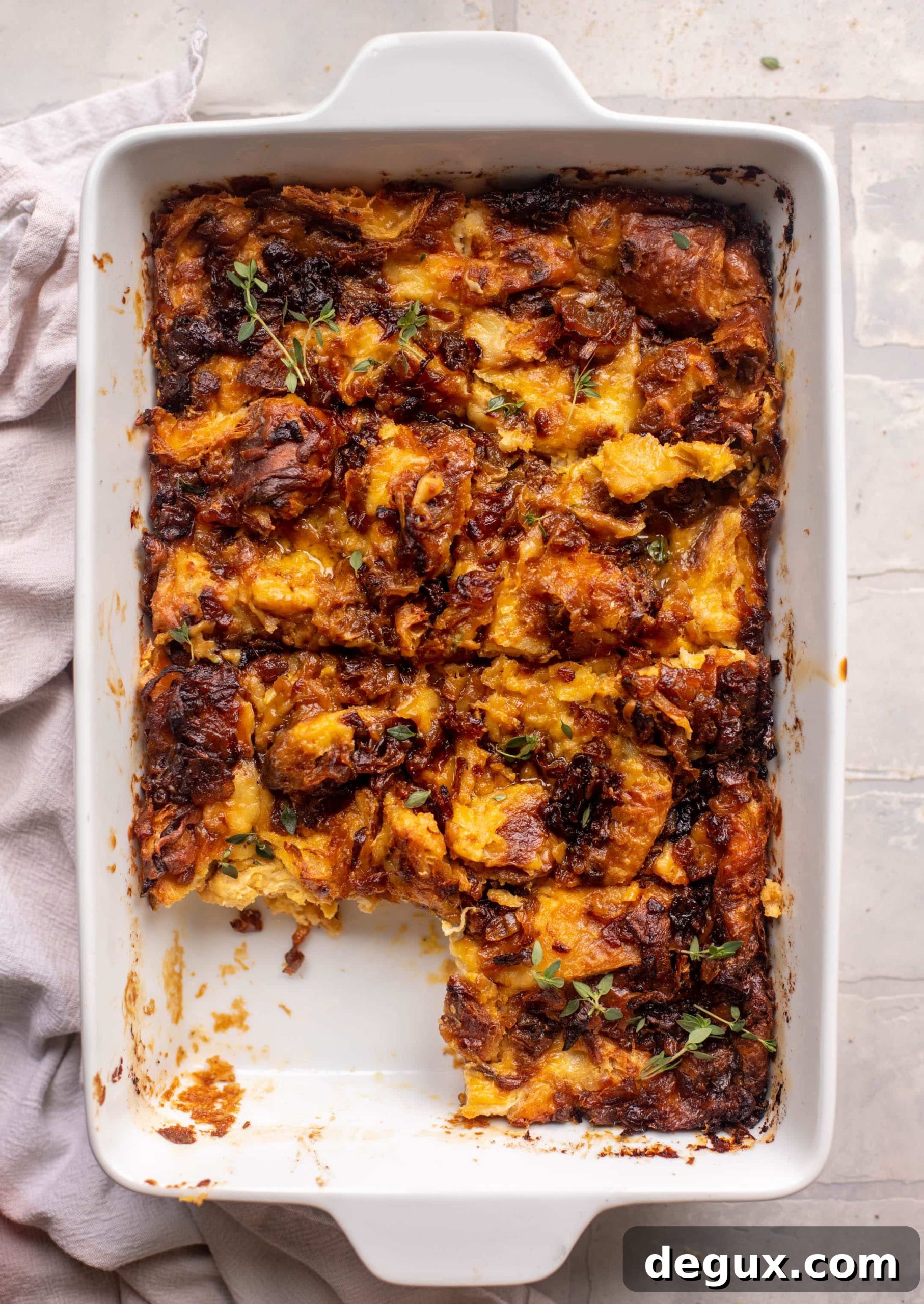 overnight french onion croissant bake