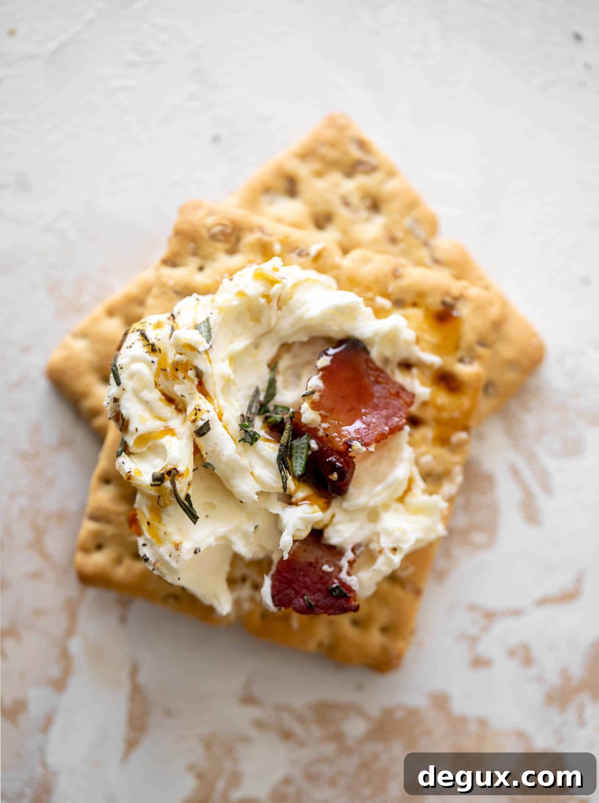 whipped brie cheese with rosemary bacon