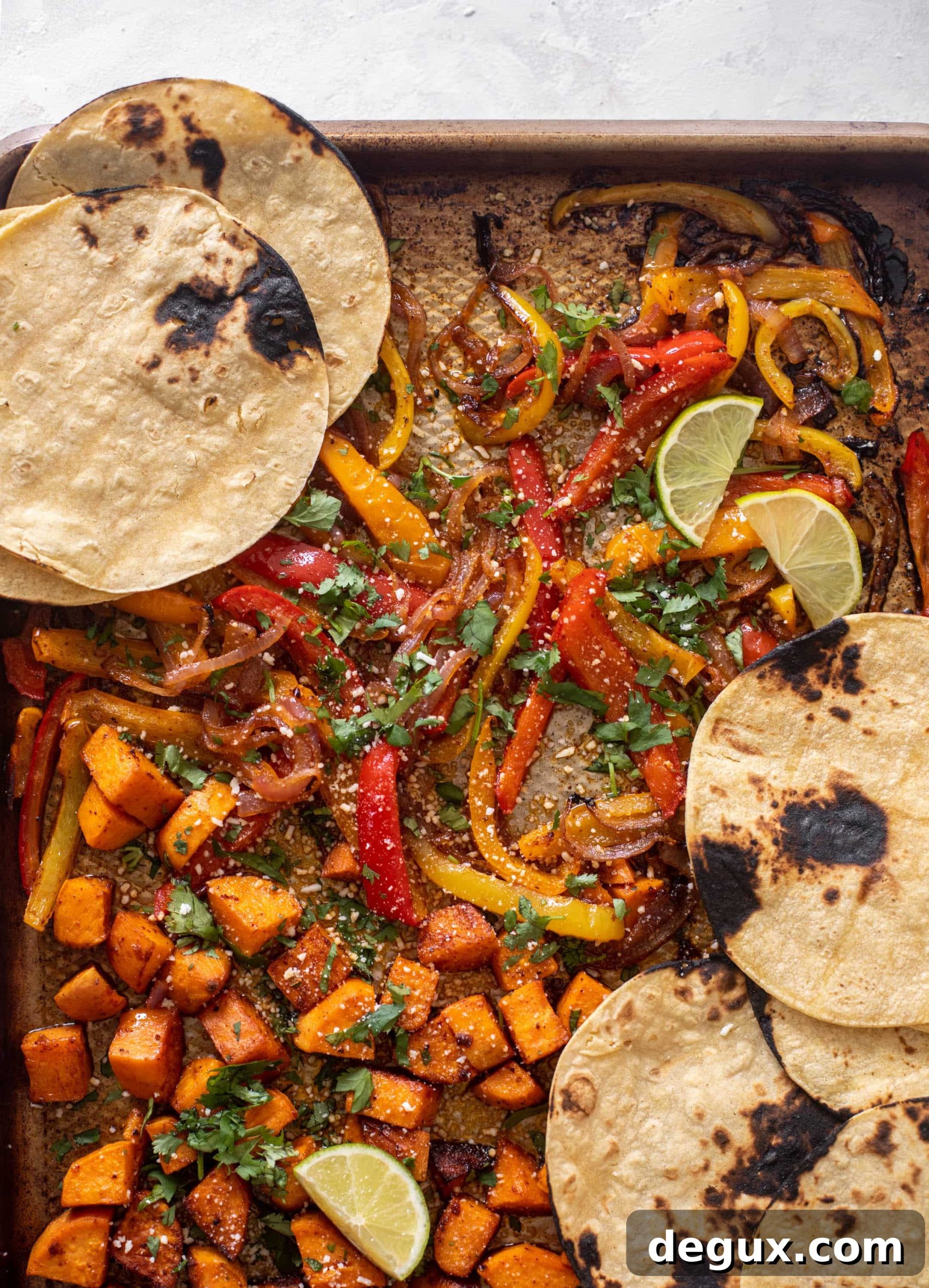 Smoky Sweet Potato Fajitas with Charred Peppers & Onions 9 smoky sweet potato fajitas