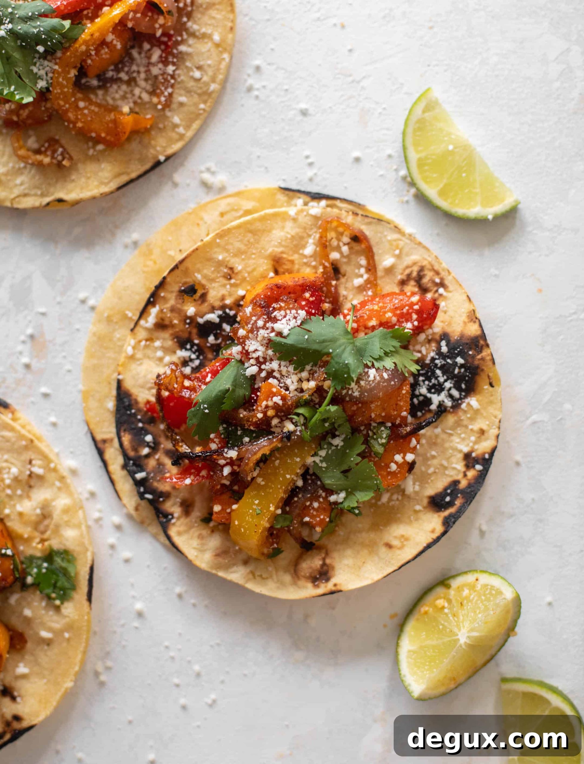 Smoky Sweet Potato Fajitas with Charred Peppers & Onions 10 smoky sweet potato fajitas