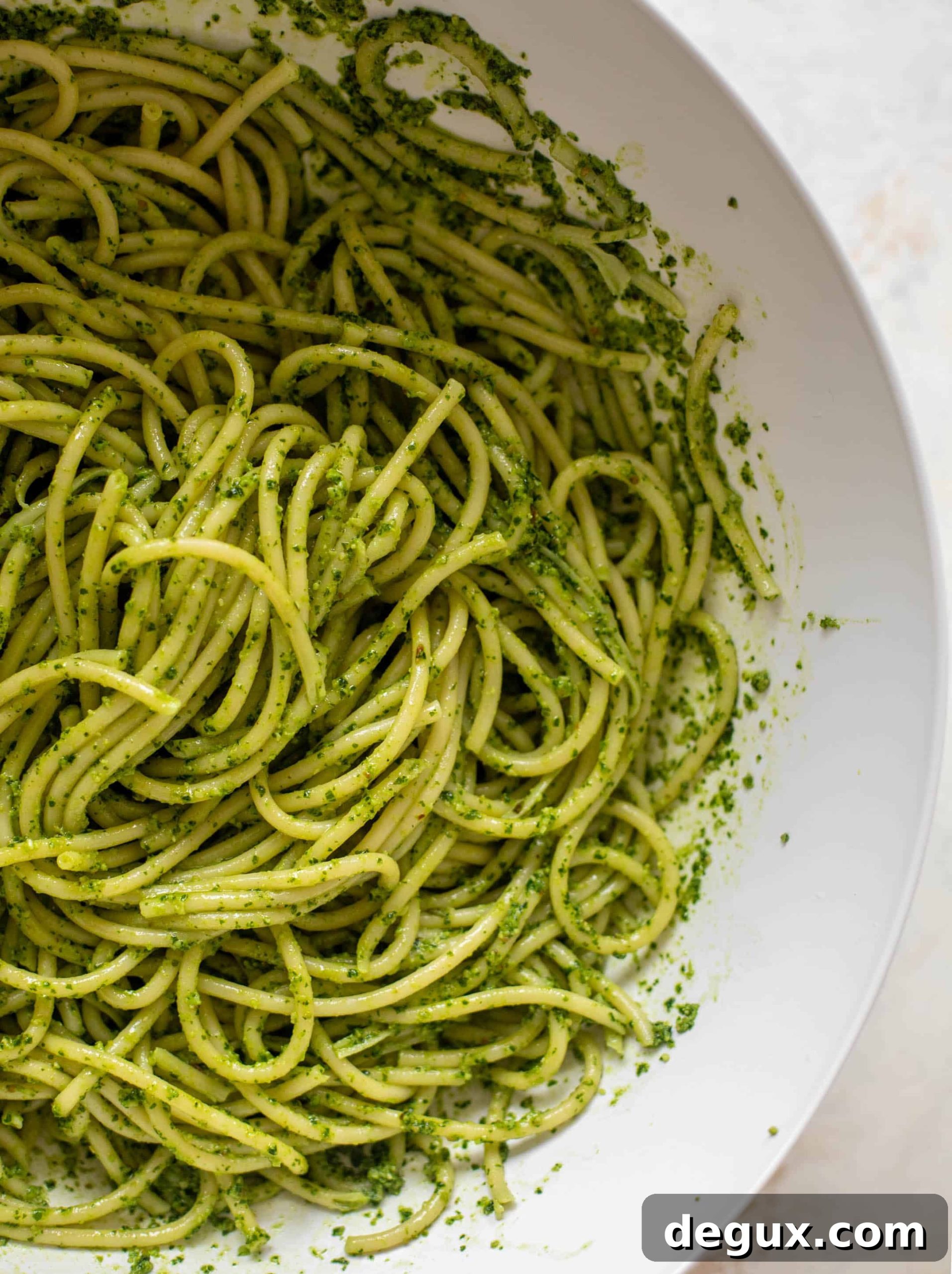 Kale Pesto Pasta with Crispy Roasted Chickpeas 5 kale pesto pasta
