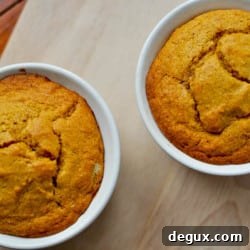 Pumpkin breakfast cake in ramekin