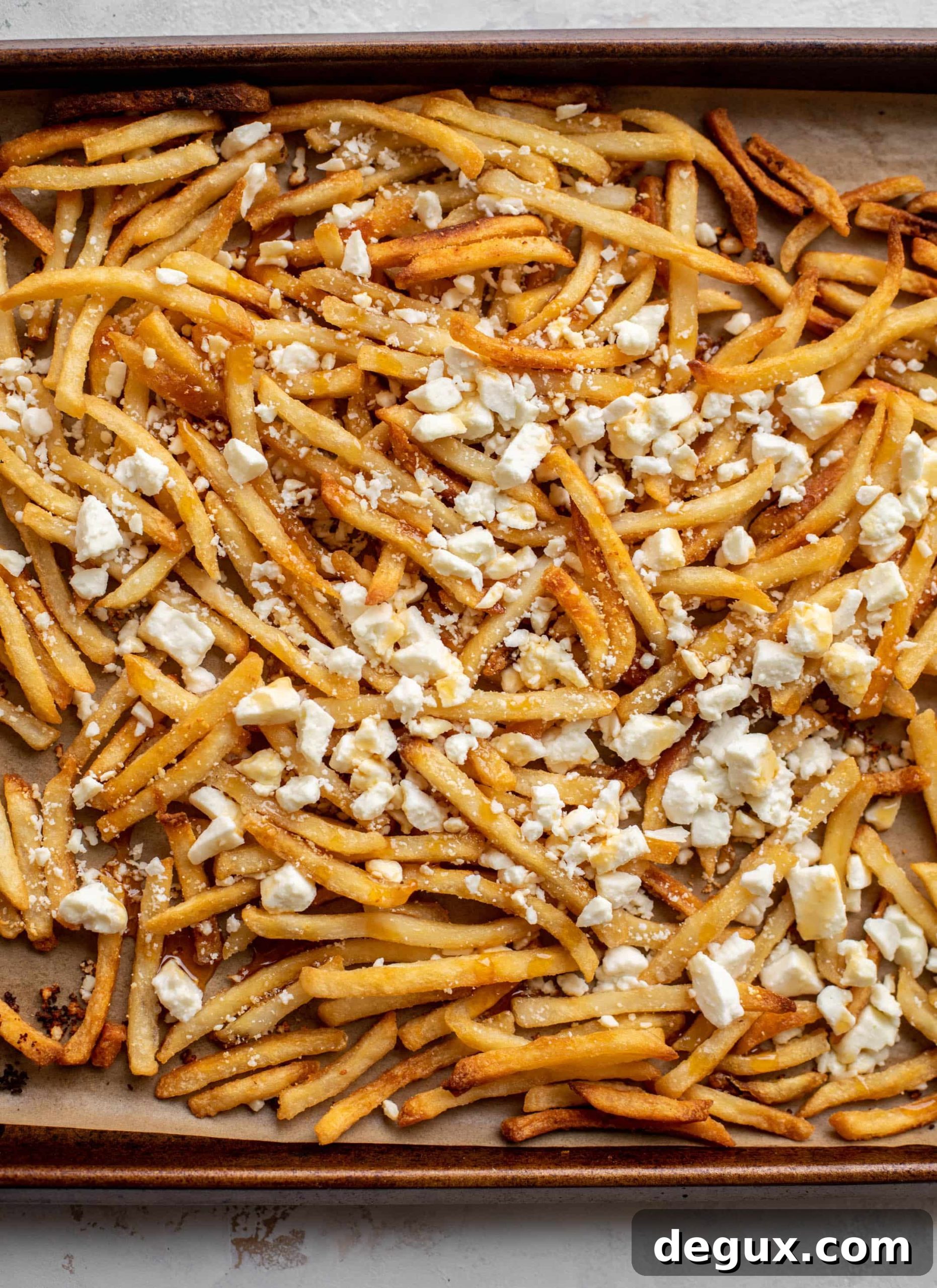 hot honey feta fries