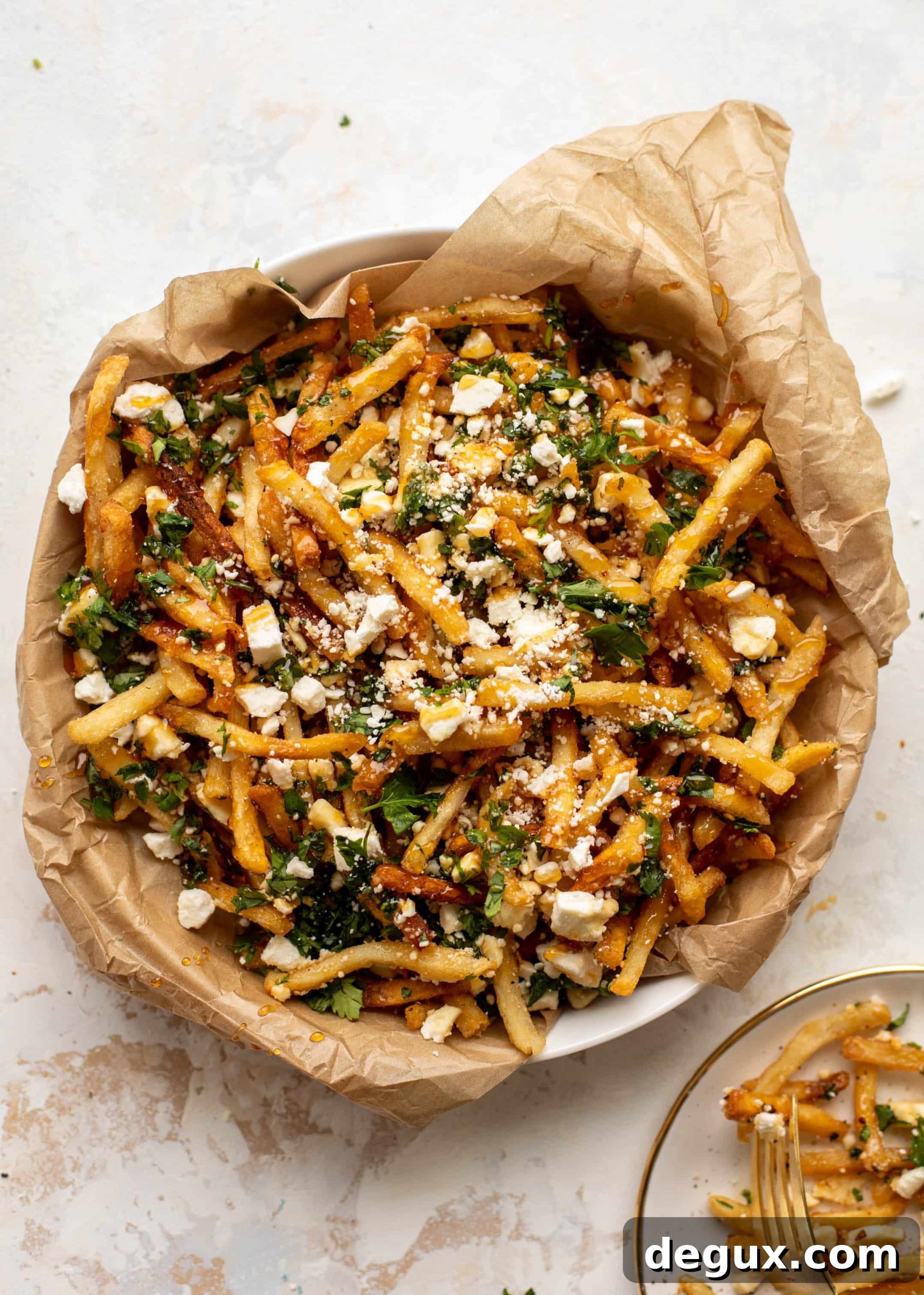 hot honey feta fries