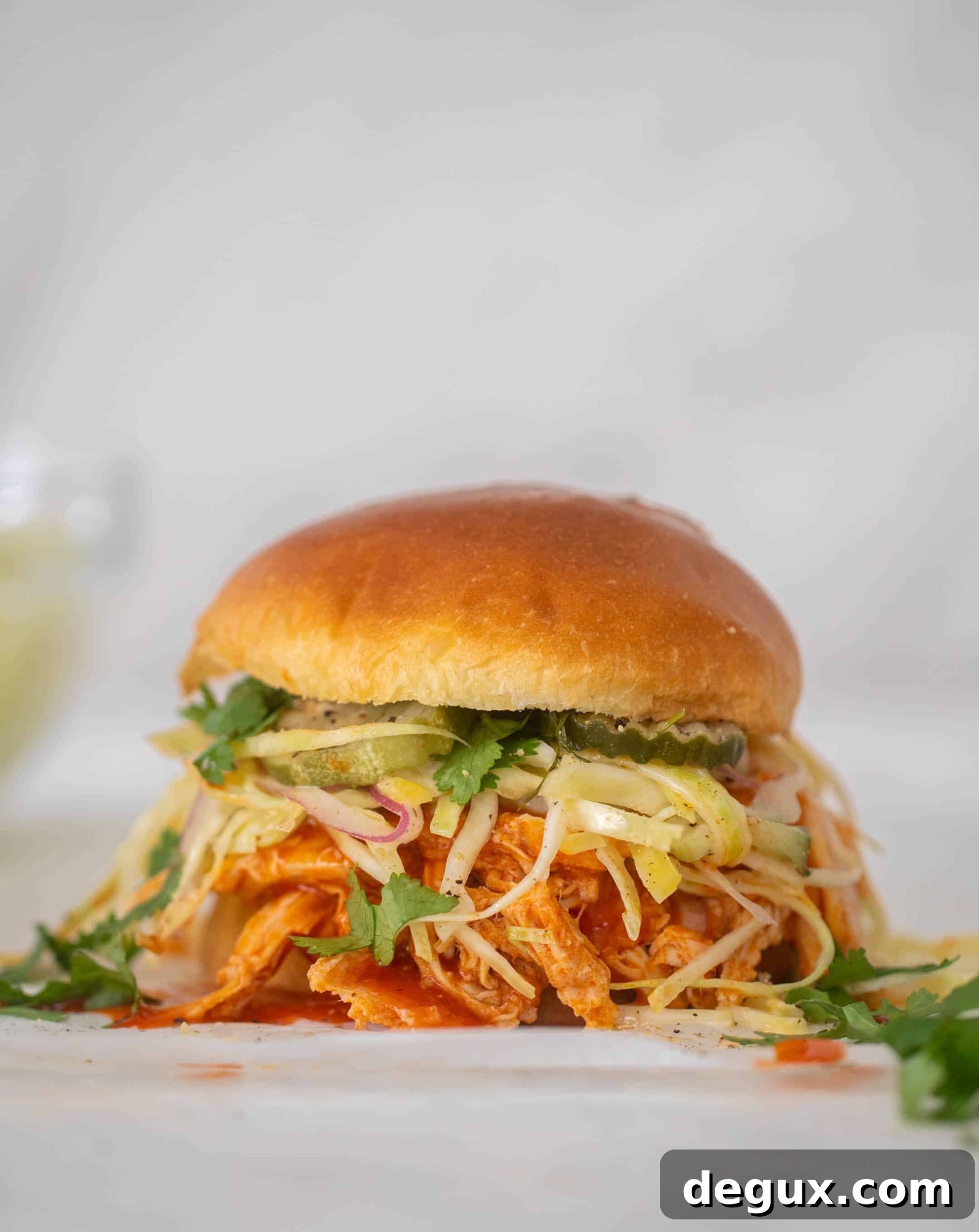 Weeknight Buffalo Chicken Sandwich with Tangy Pickle Slaw 2 weeknight buffalo chicken sandwiches