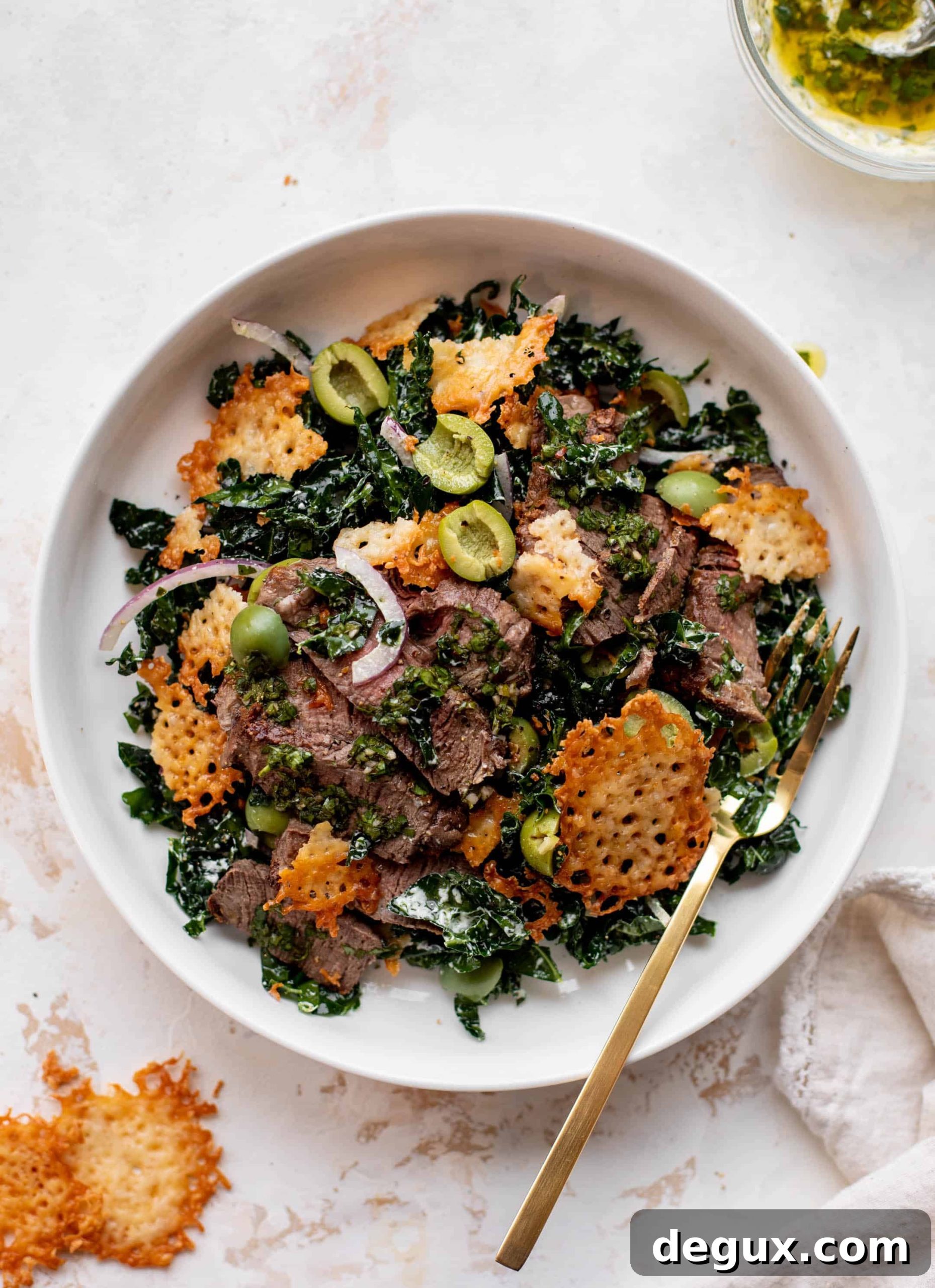 chimichurri kale steak salad