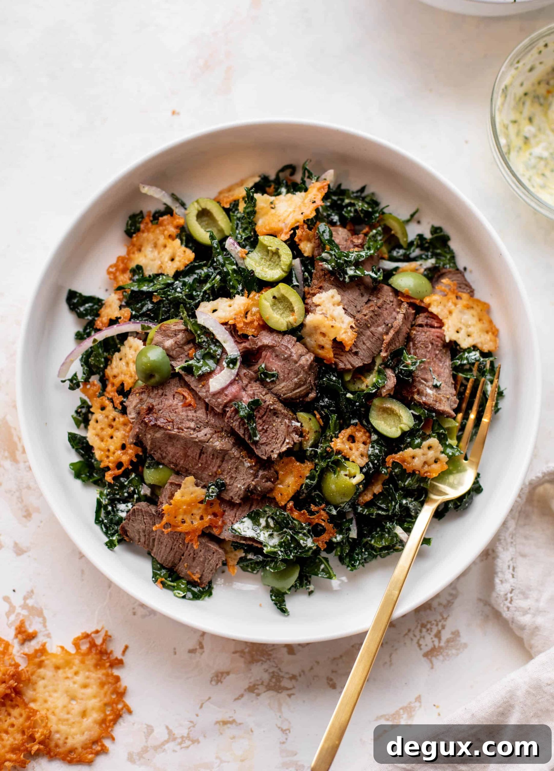 chimichurri kale steak salad