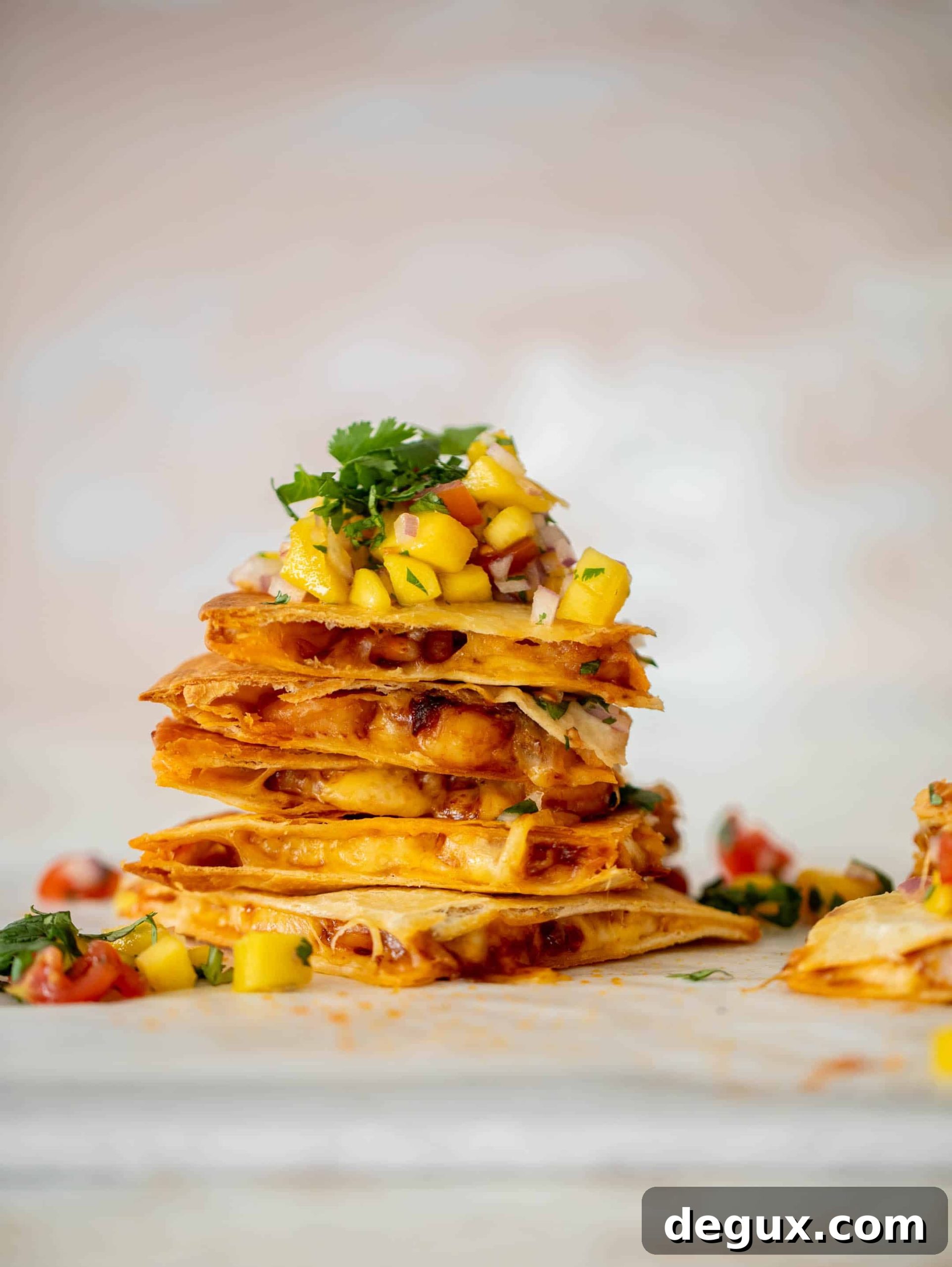 crispy hot honey shrimp quesadilla