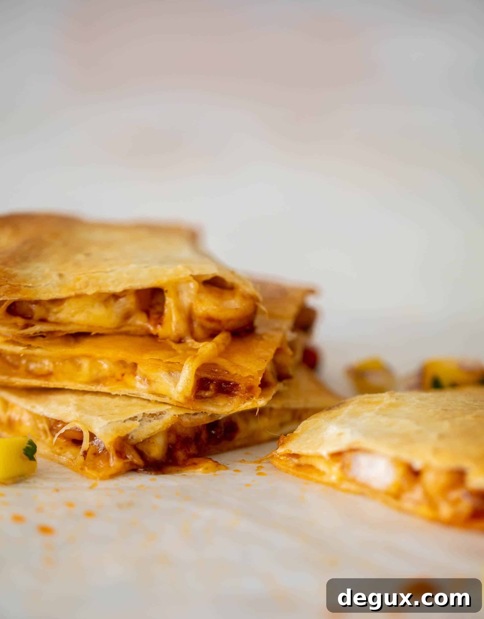 crispy hot honey shrimp quesadilla