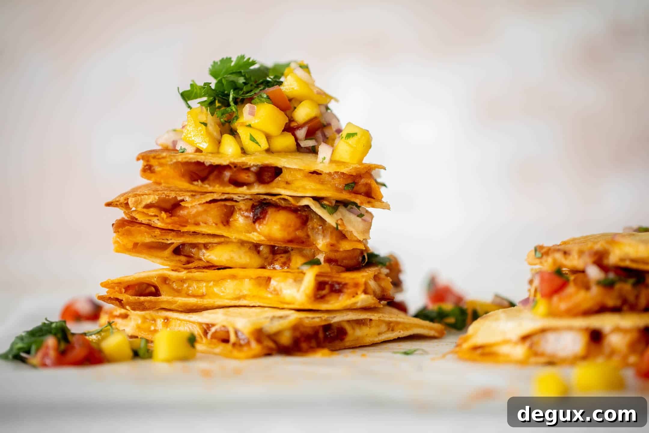 crispy hot honey shrimp quesadilla
