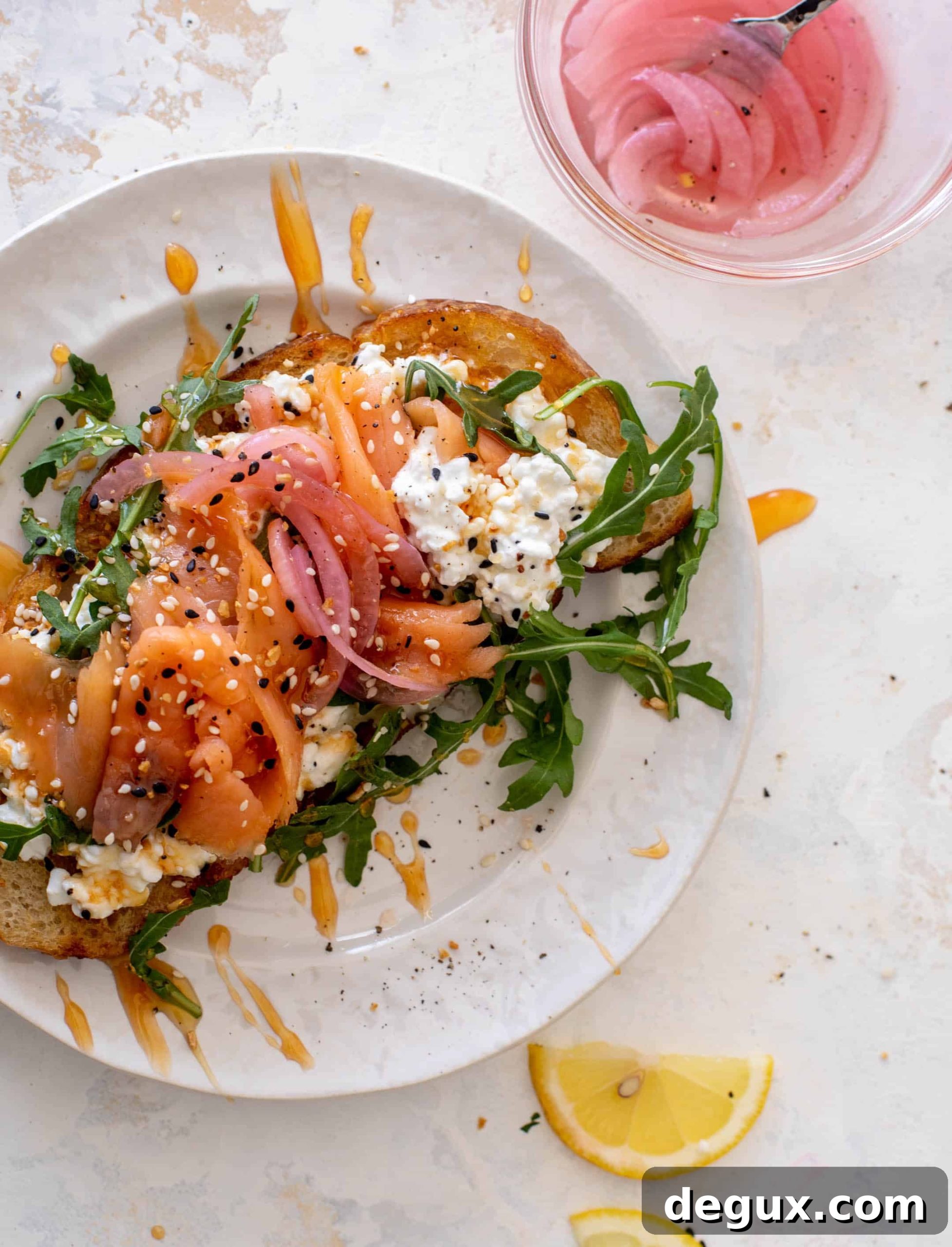 smoked salmon cottage cheese toast
