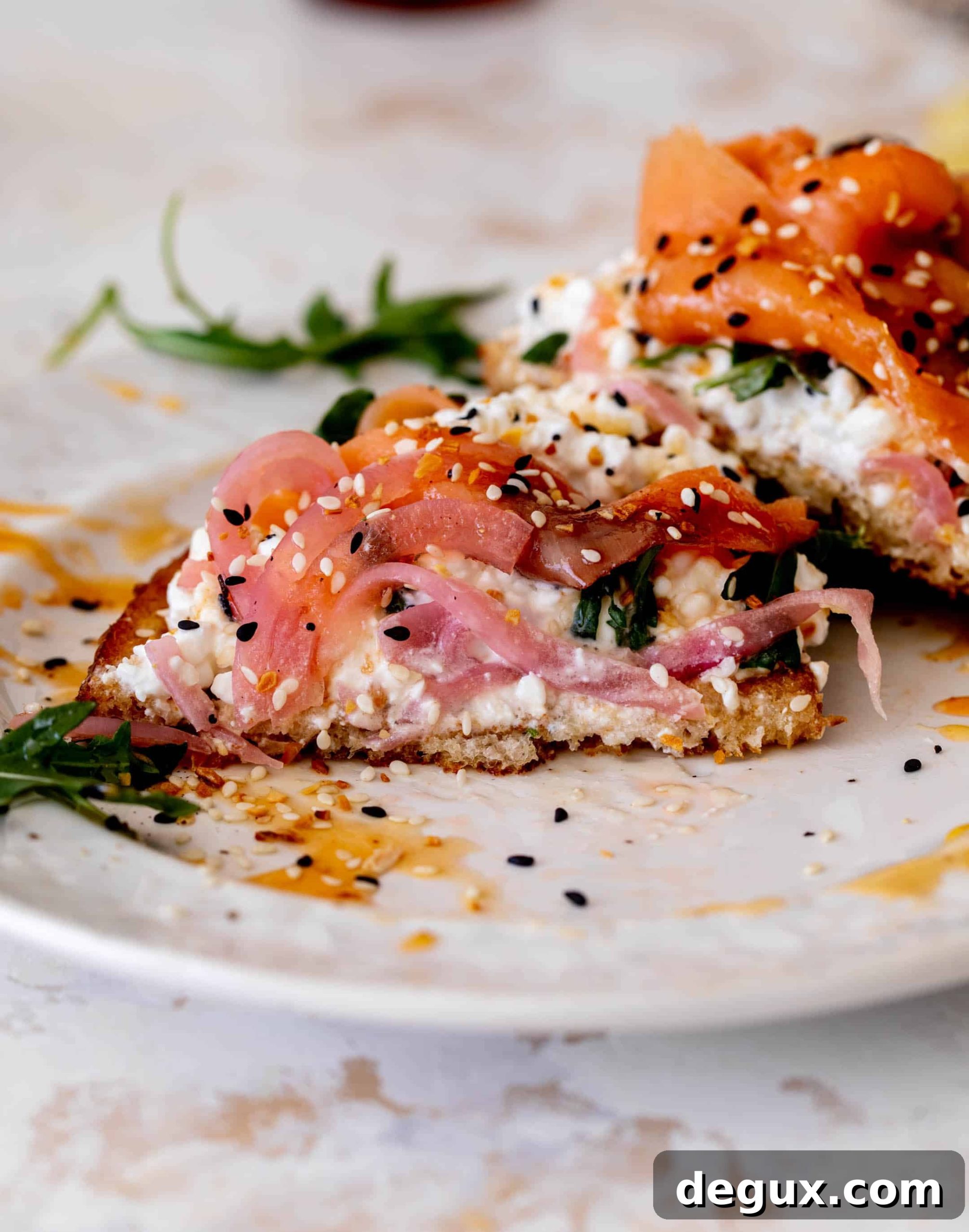 smoked salmon cottage cheese toast