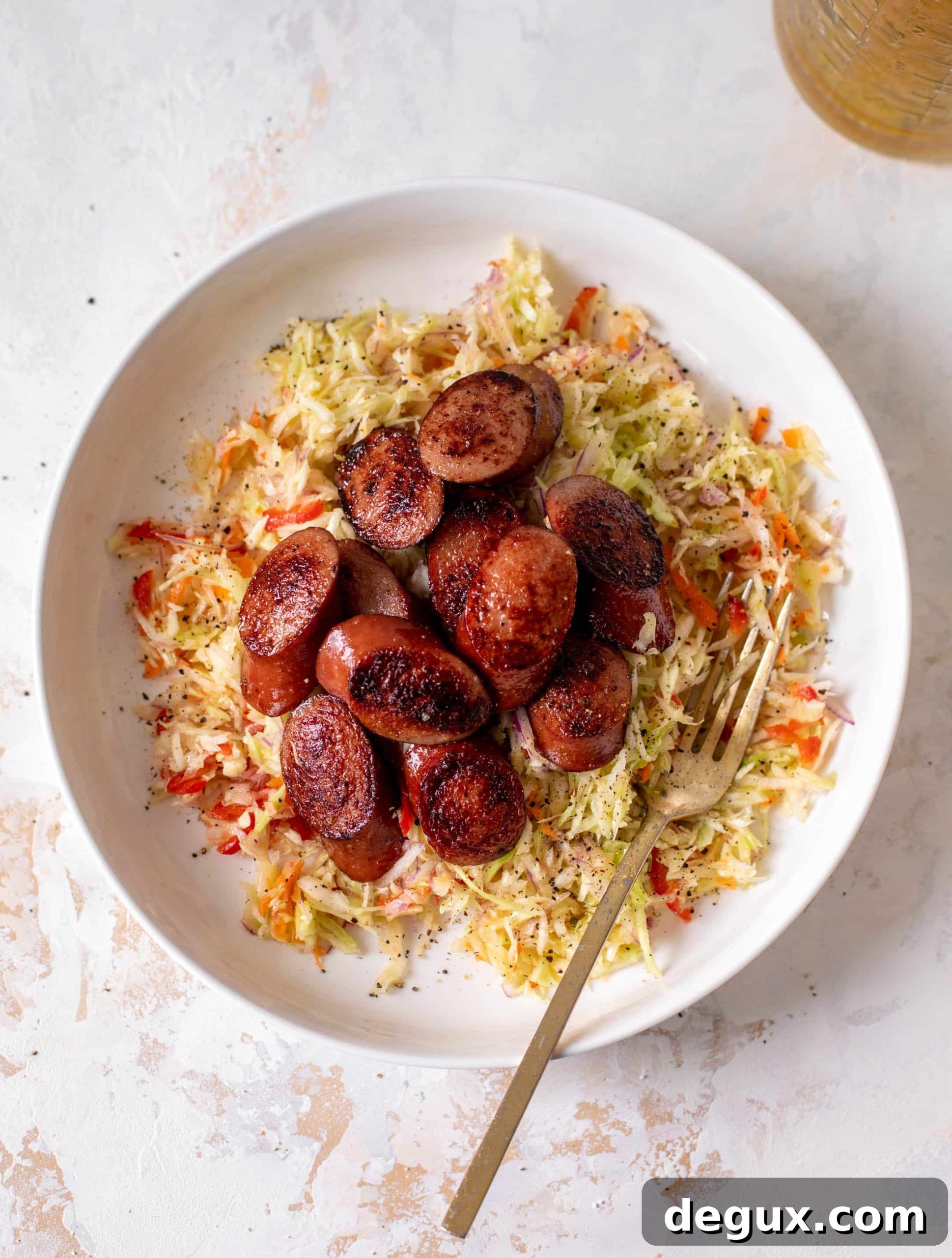 Smoked Sausage and Shredded Cabbage Salad Recipe 7 smoked sausage salad with shredded cabbage