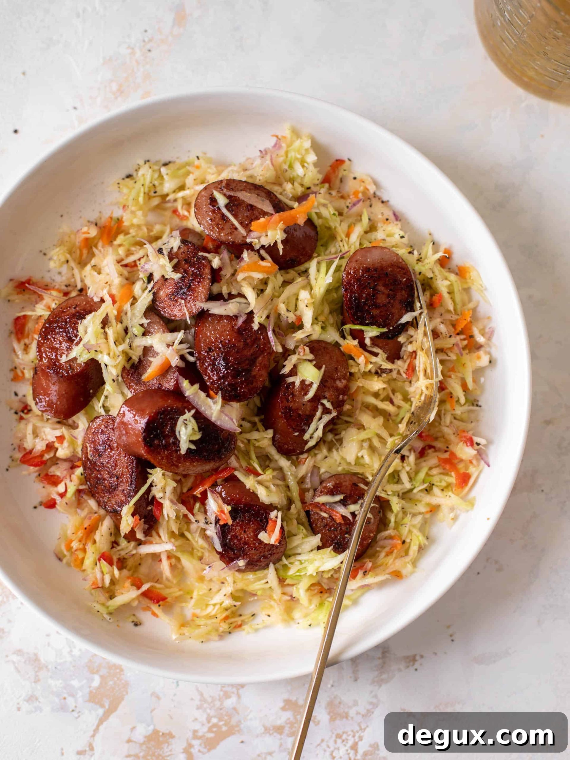 Smoked Sausage and Shredded Cabbage Salad Recipe 8 smoked sausage salad with shredded cabbage