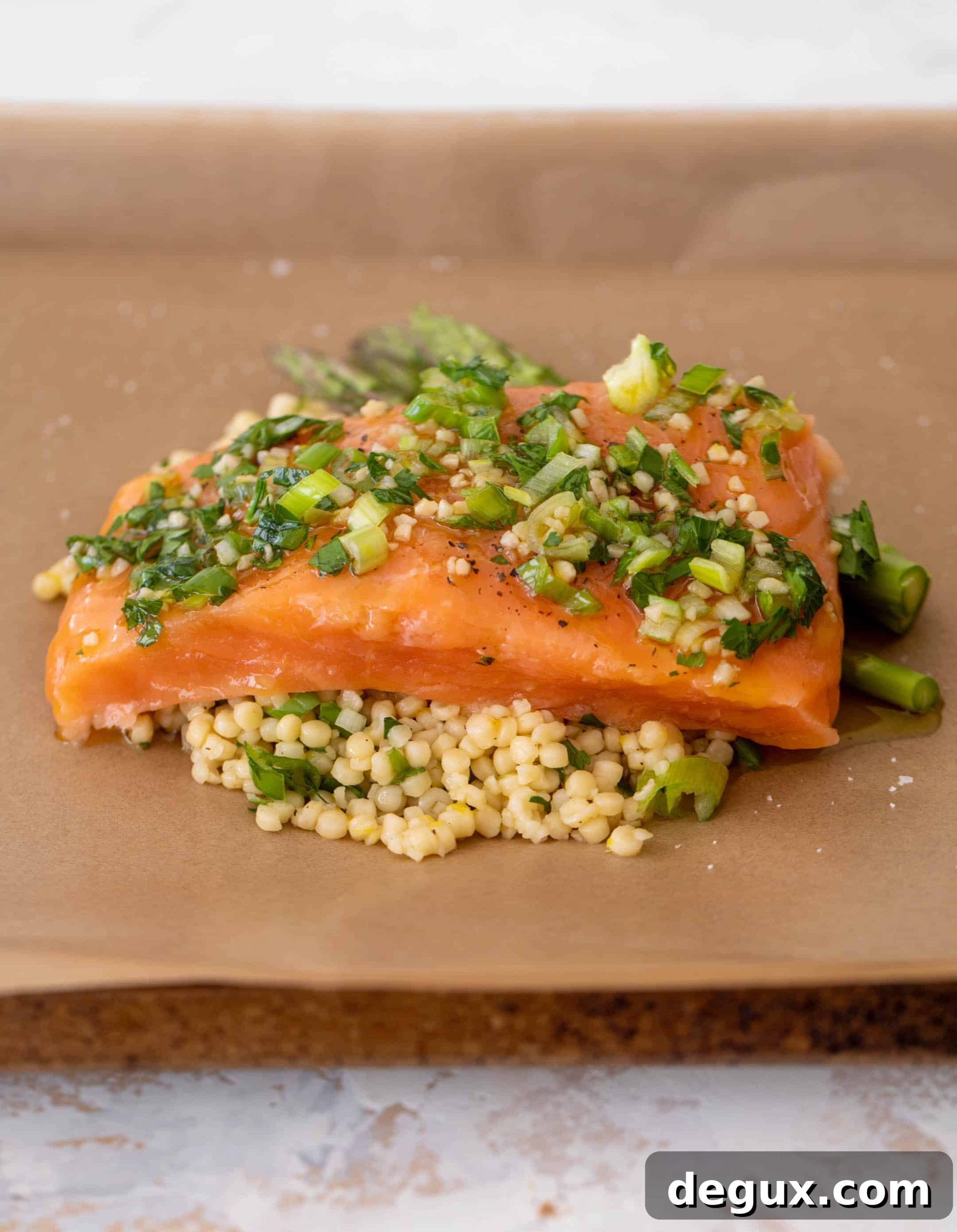 salmon parchment packets with couscous