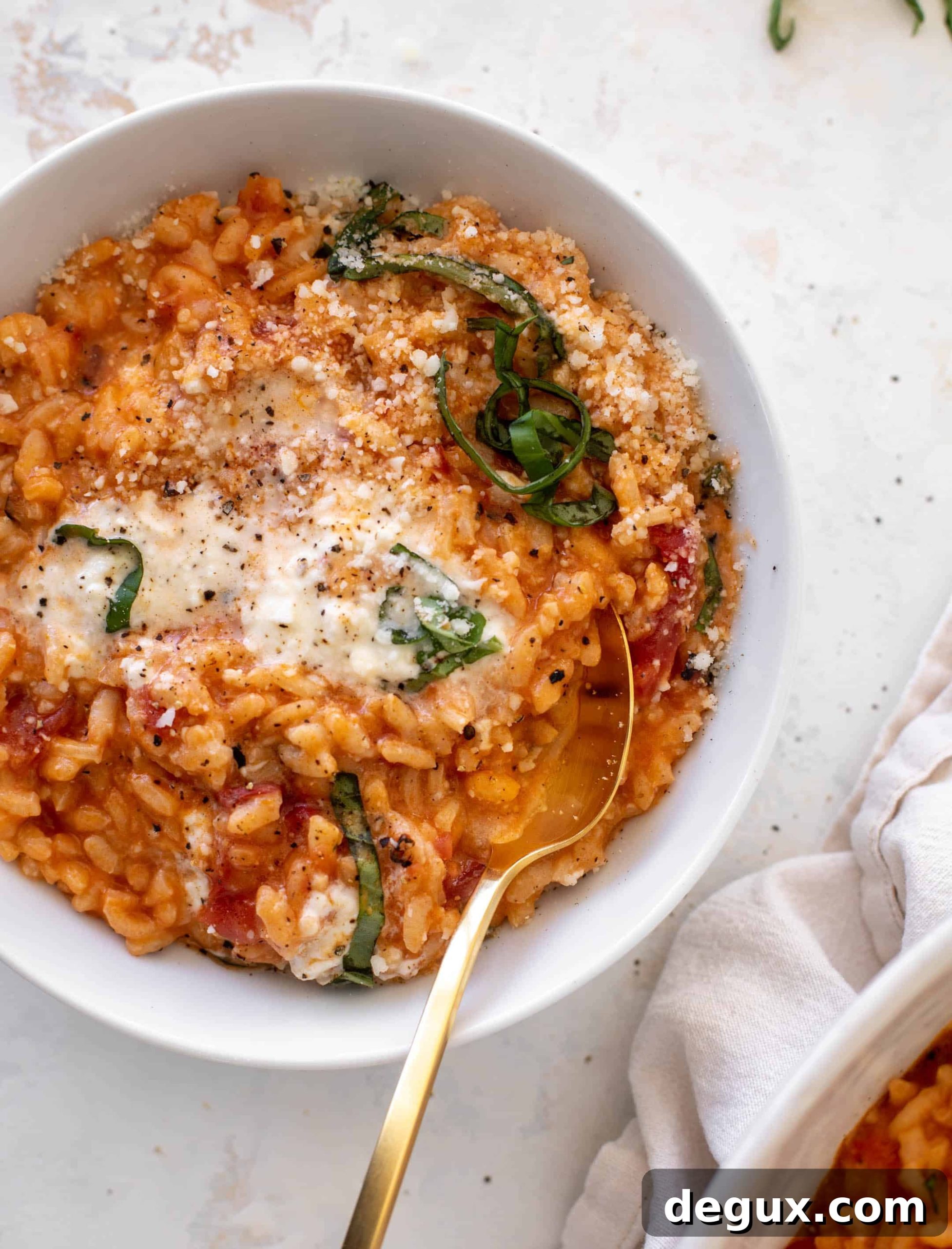 fire roasted tomato risotto with burrata