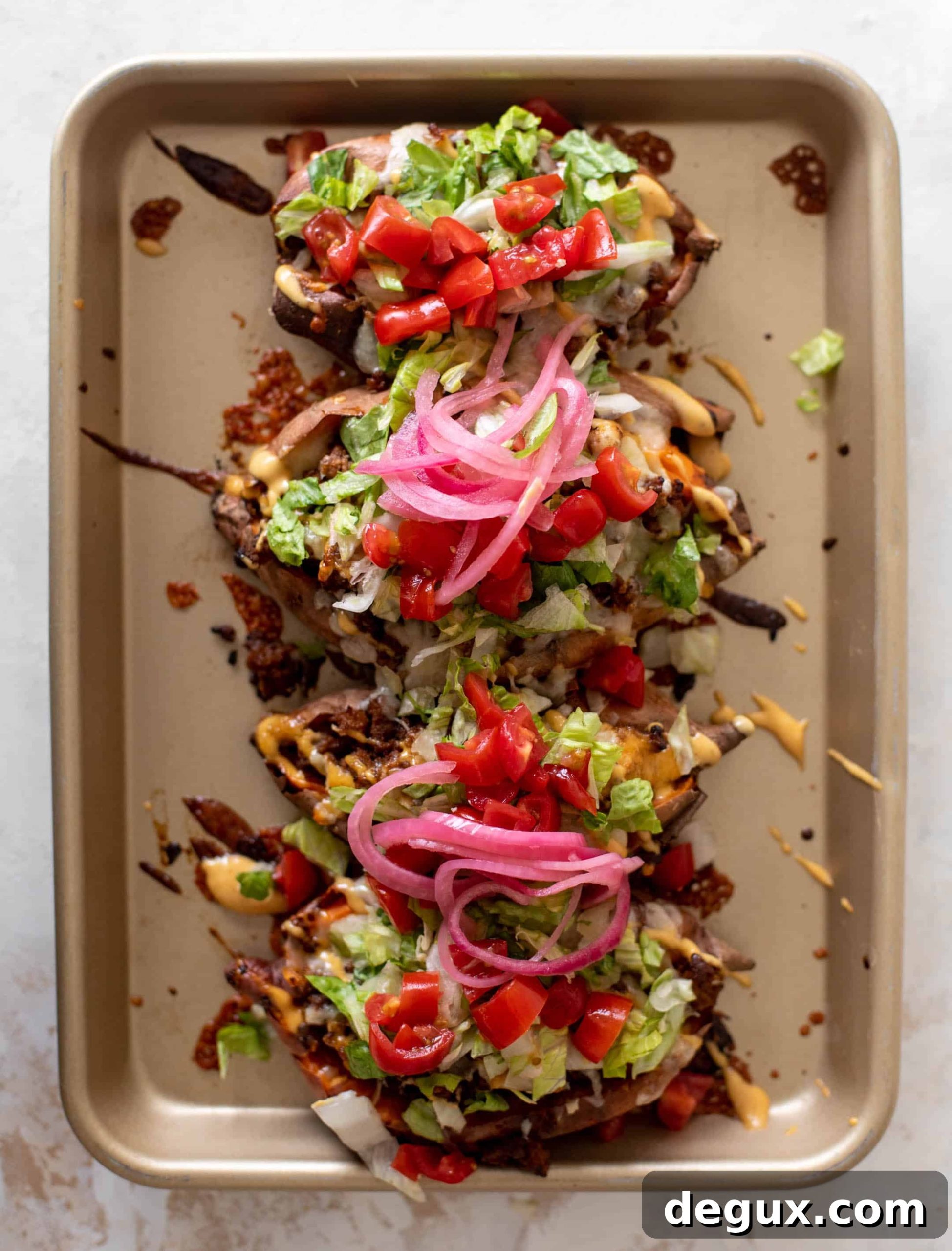 Cheeseburger-Stuffed Sweet Potatoes Recipe 5 cheeseburger stuffed sweet potatoes