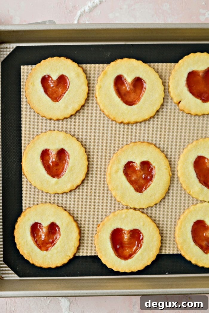 baked Jam Heart Butter Cookies