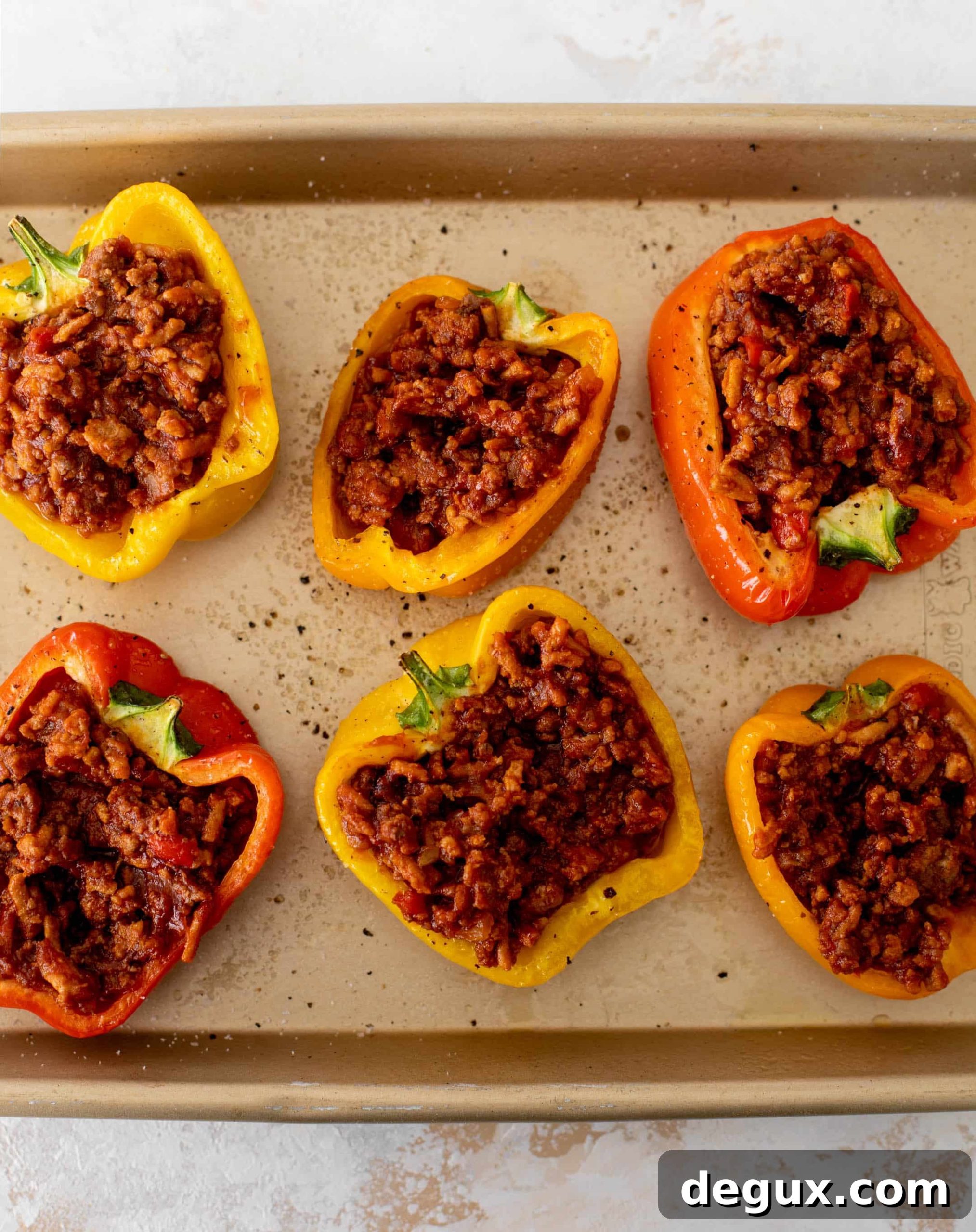 Sloppy Joe Stuffed Bell Peppers: Hearty One-Pan Dinner Recipe 4 sloppy joe stuffed peppers