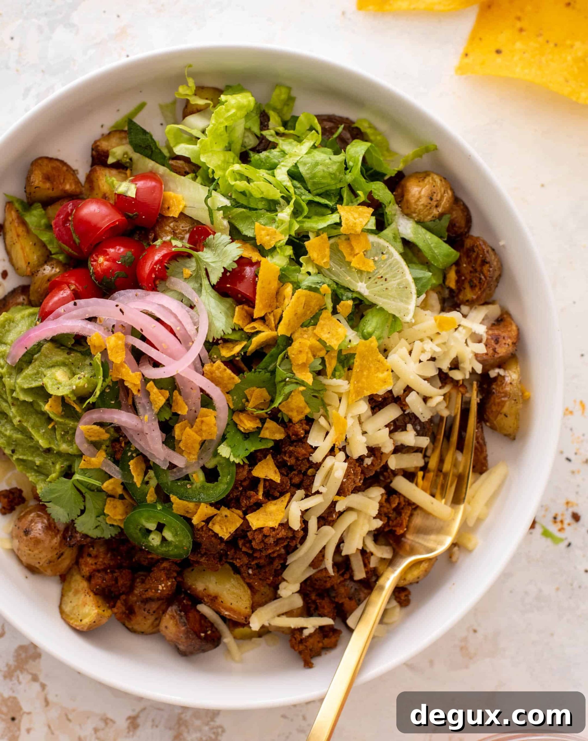 Crispy Potato Taco Bowls Recipe: Loaded Mexican-Style Potato Bowls 11 crispy potato taco bowls