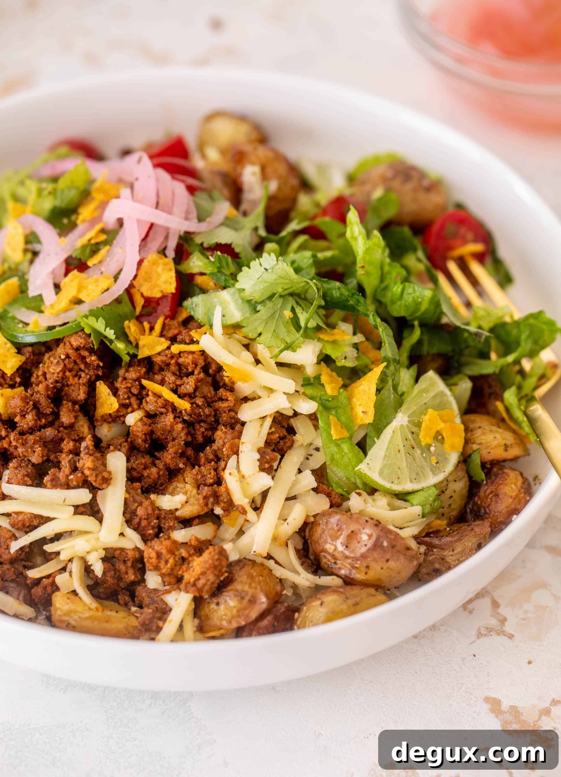 Crispy Potato Taco Bowls Recipe: Loaded Mexican-Style Potato Bowls 9 crispy potato taco bowls