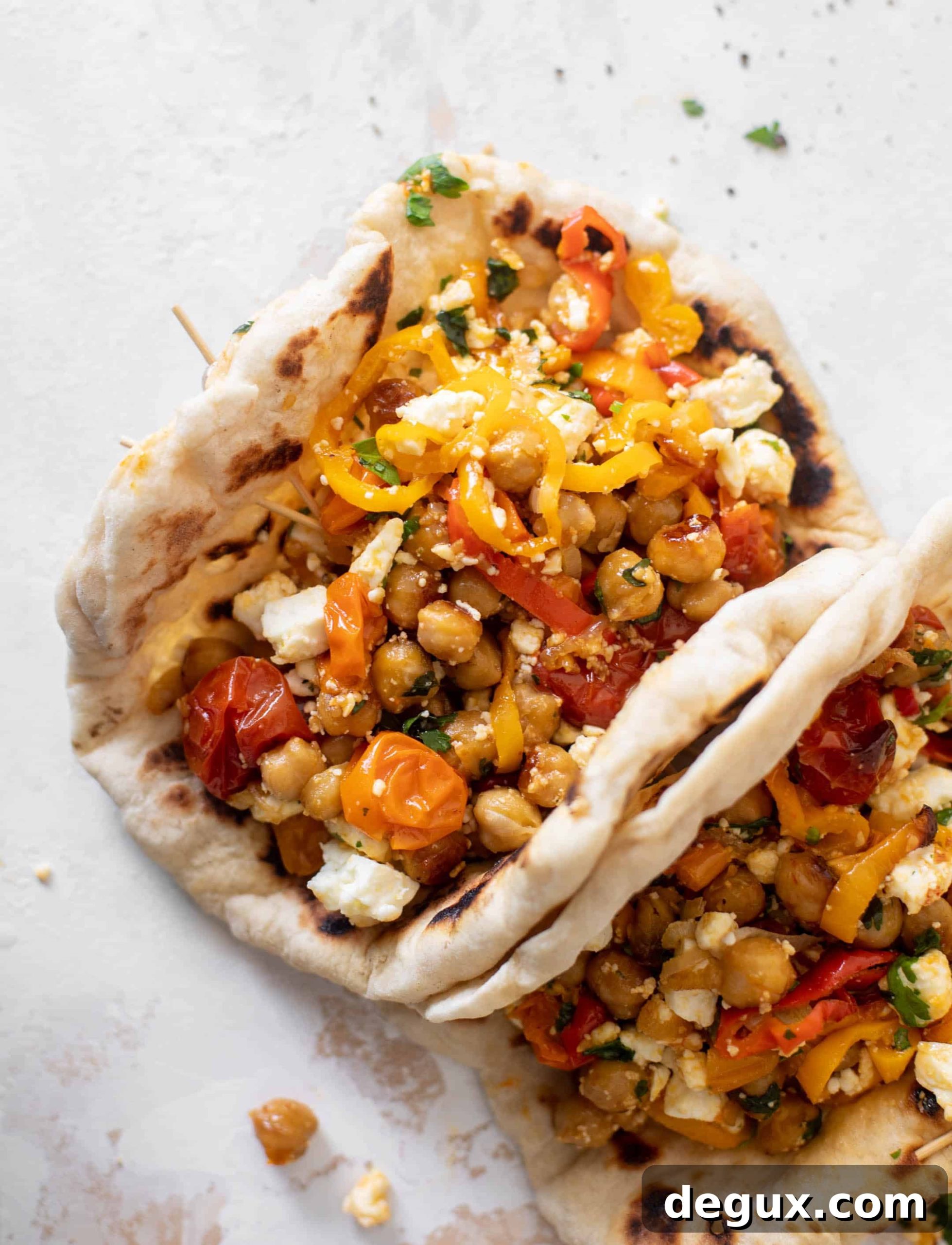 roasted chickpeas with tomatoes and sweet peppers