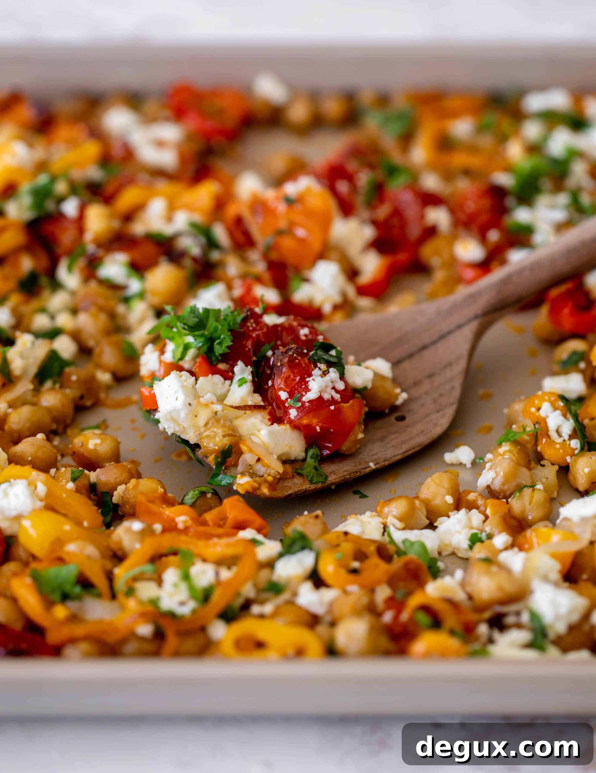 roasted chickpeas with tomatoes and sweet peppers