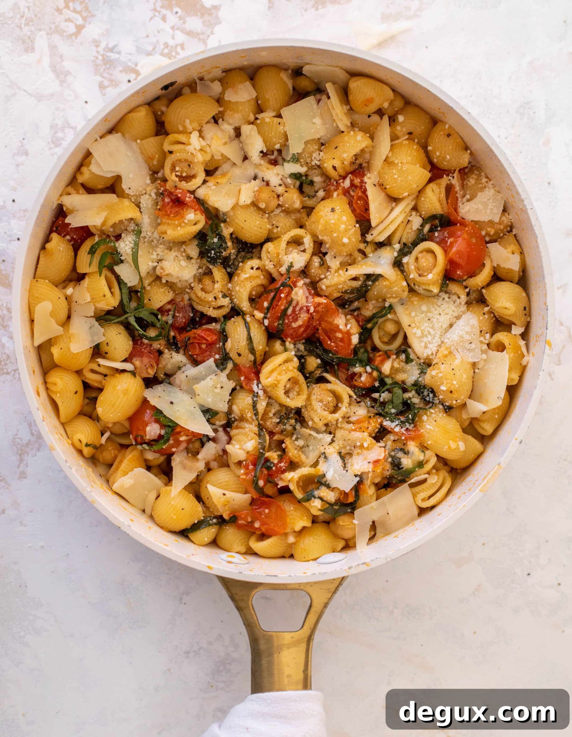 Garlic Tomato Chickpea Pasta with Burst Cherry Tomatoes 5 burst tomato pasta with chickpeas and spinach