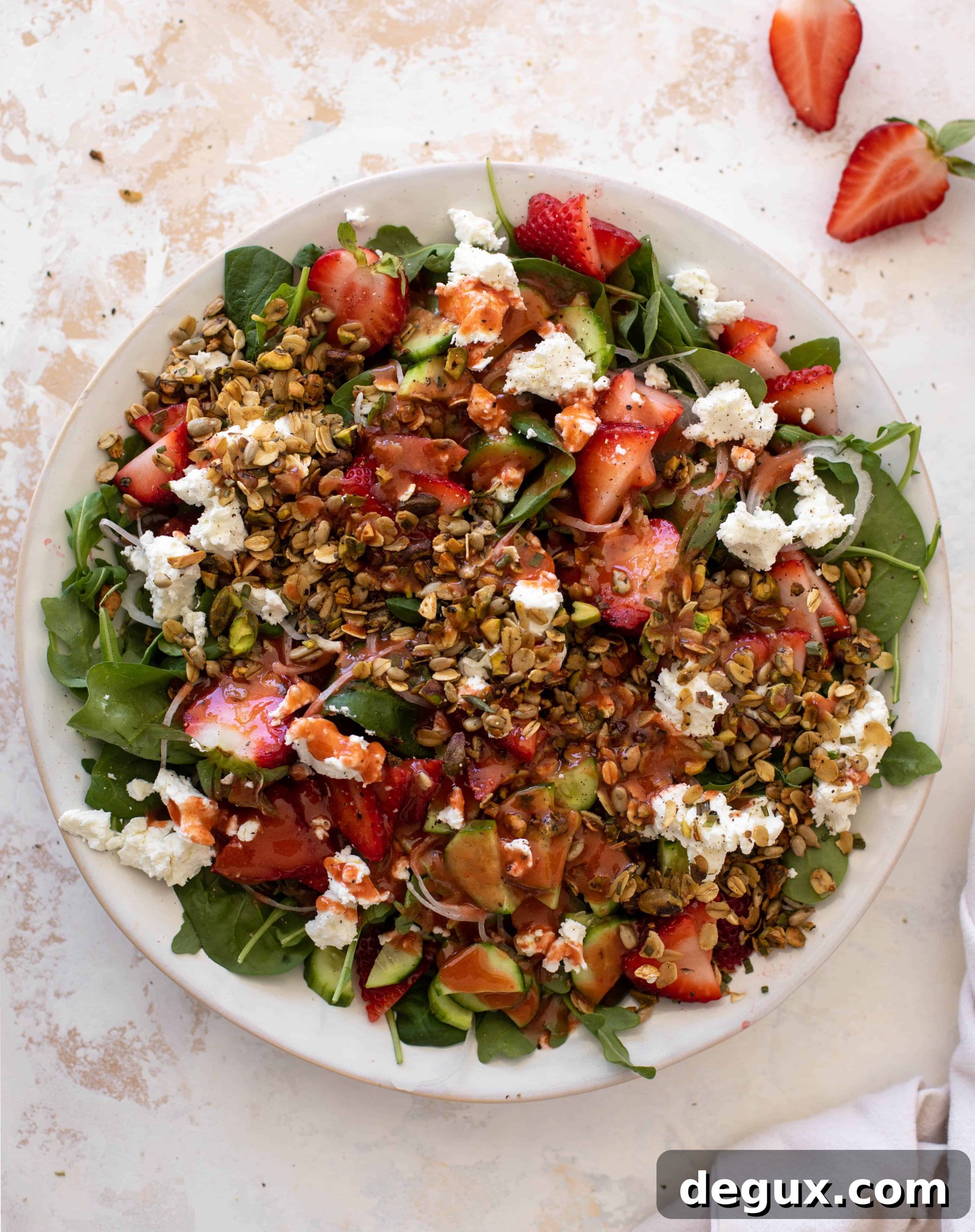 Strawberry Cucumber Salad with Savory Granola