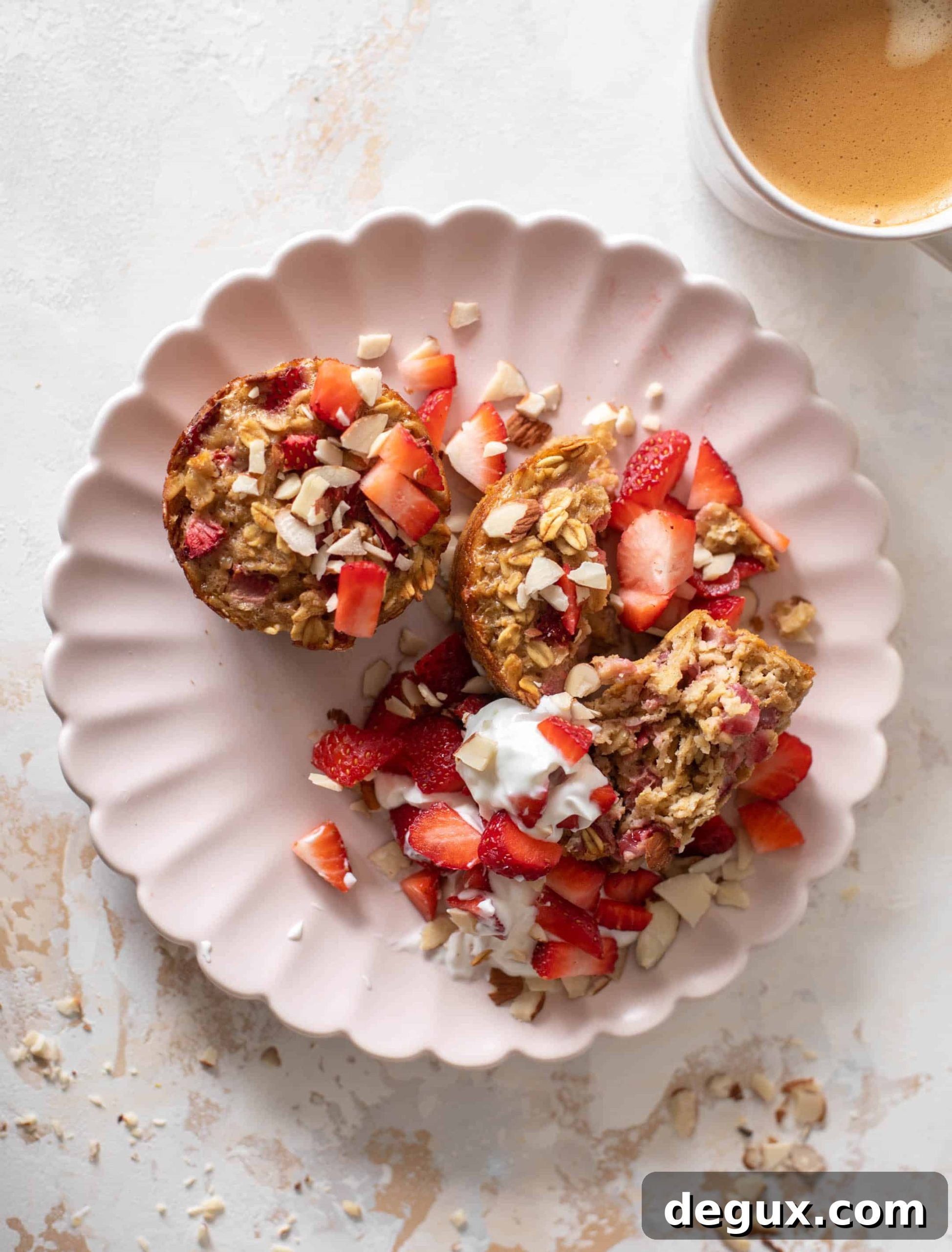 strawberries and cream oatmeal cups