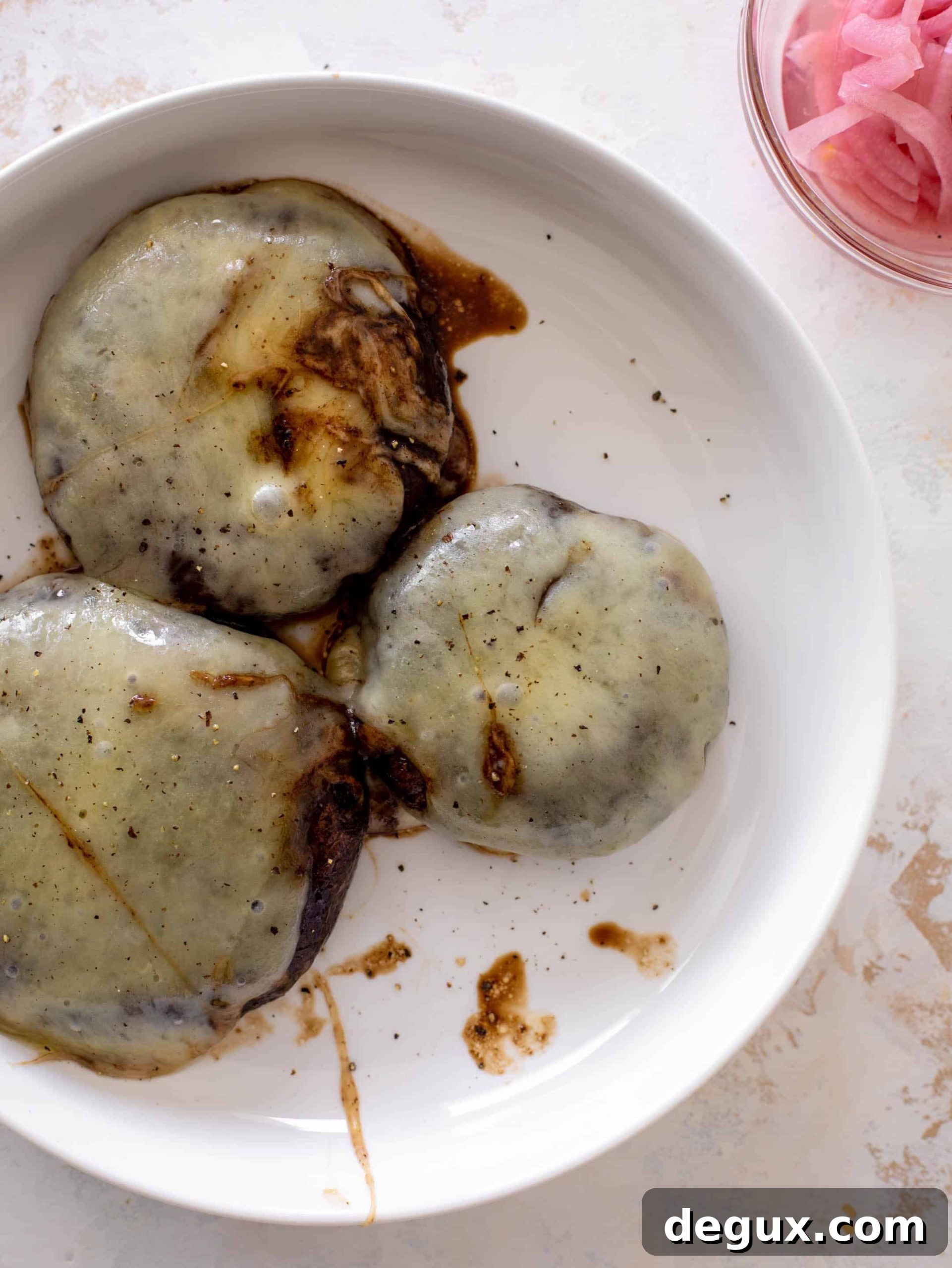 Smoky Grilled Portobello Burgers with Creamy House Sauce 4 grilled portobello burgers