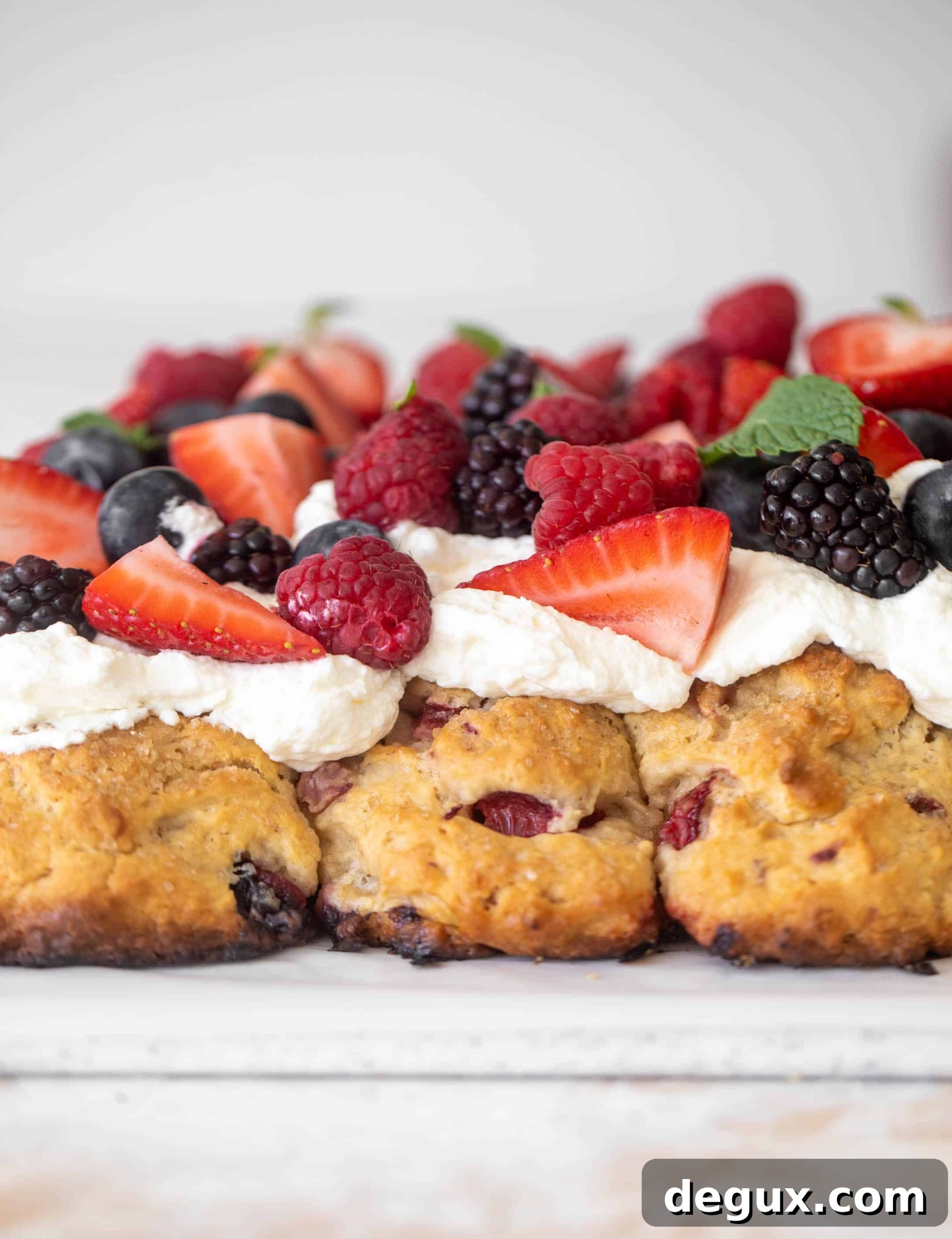 red white and blue sheet pan short cake