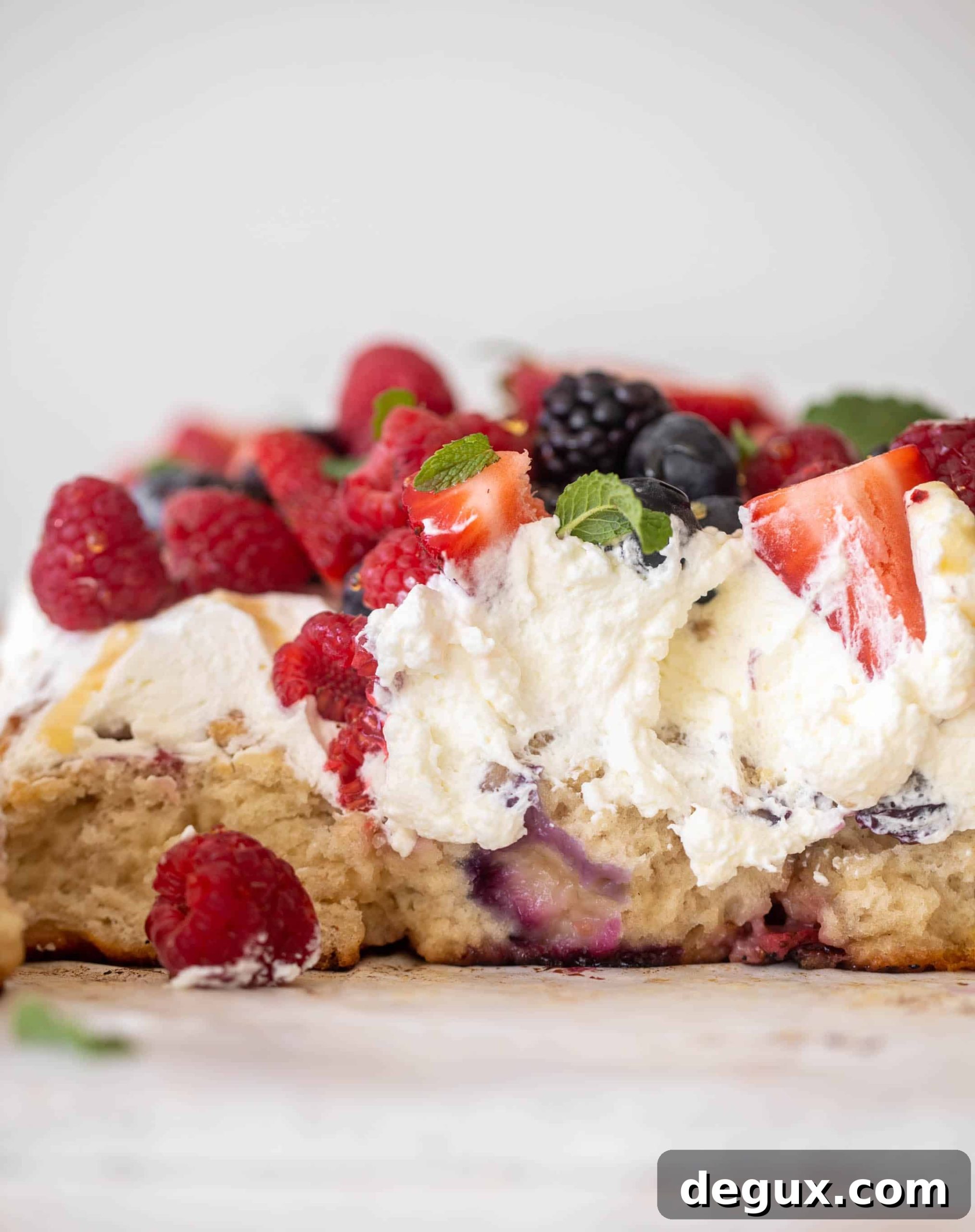 red white and blue sheet pan short cake