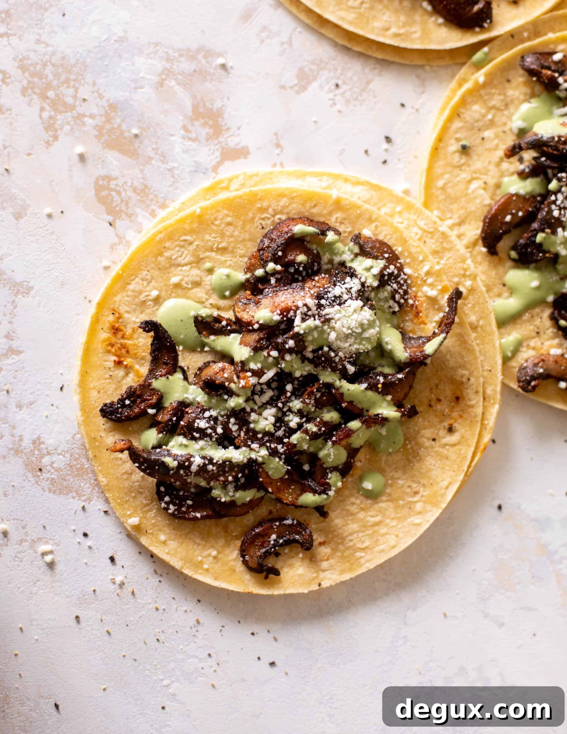 summer shiitake tacos