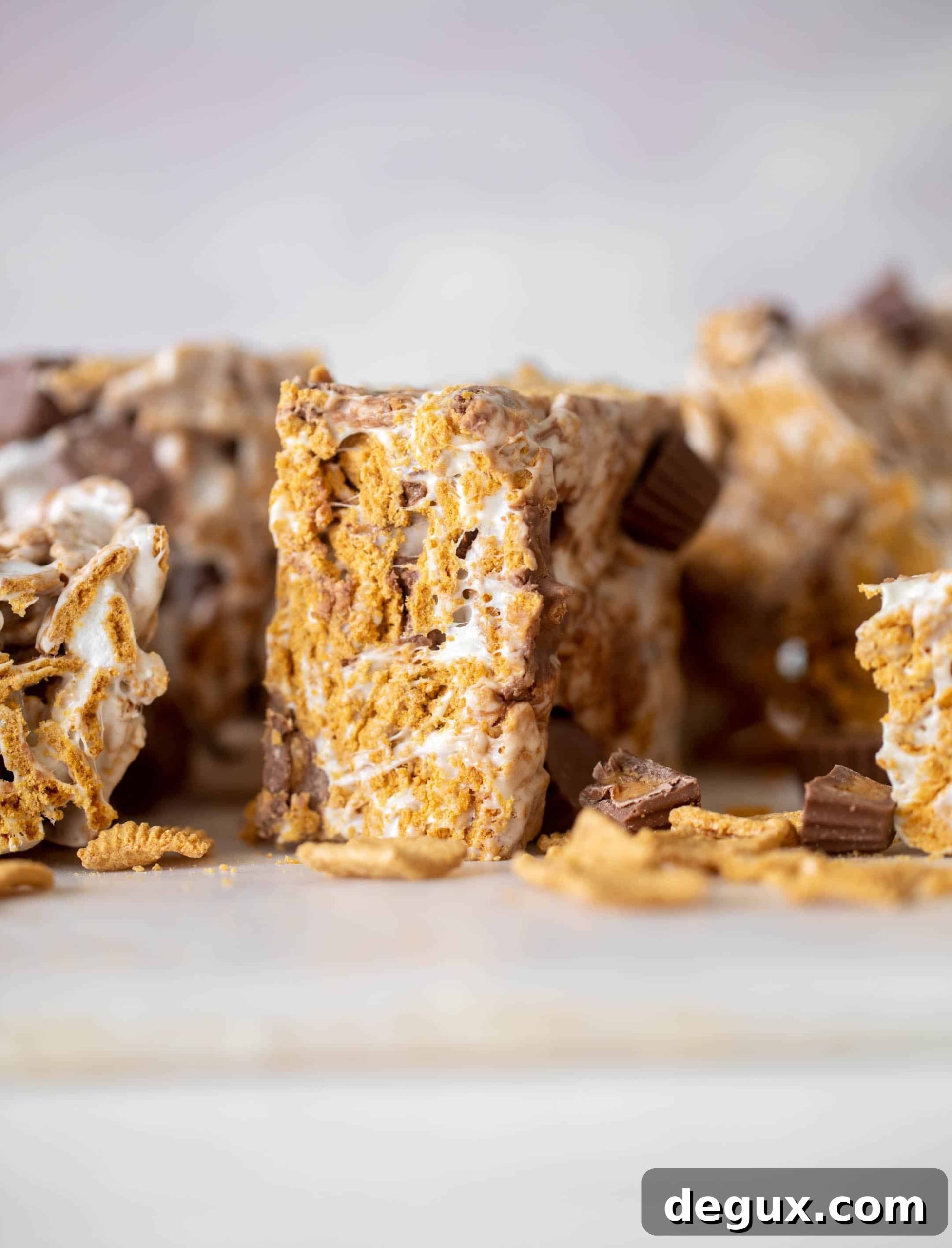 peanut butter cup golden grahams smores bars