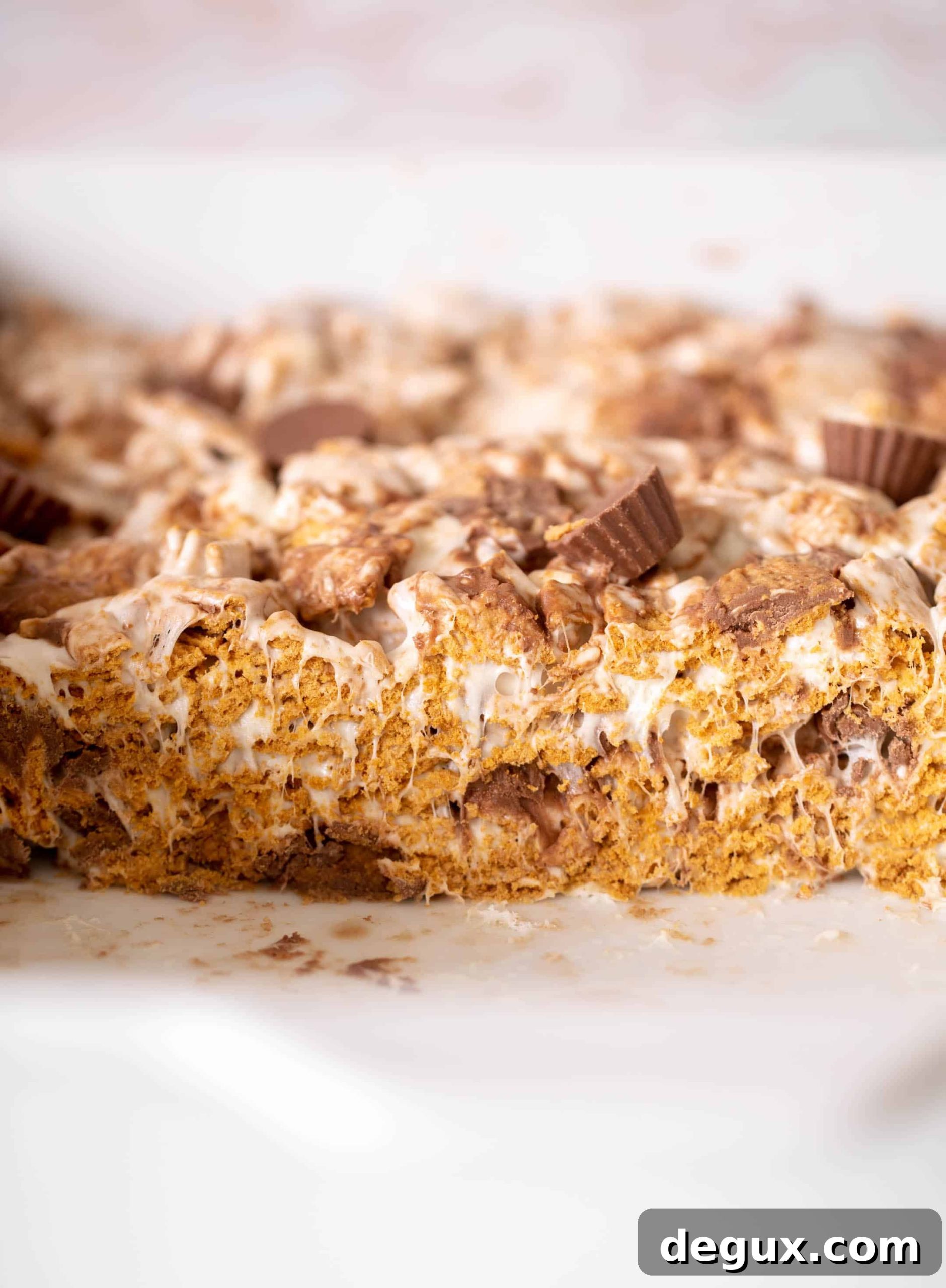 peanut butter cup golden grahams smores bars