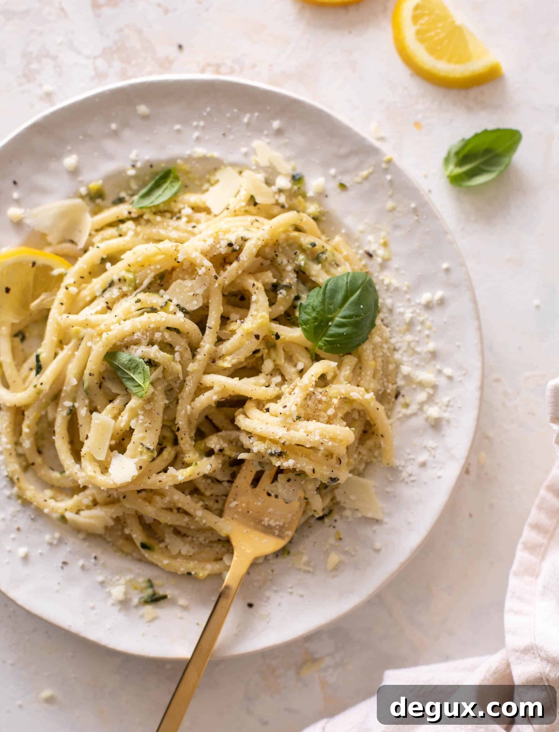 Creamy Lemon Zucchini Bucatini Recipe: Tangy Summer Pasta 6 lemon zucchini pasta