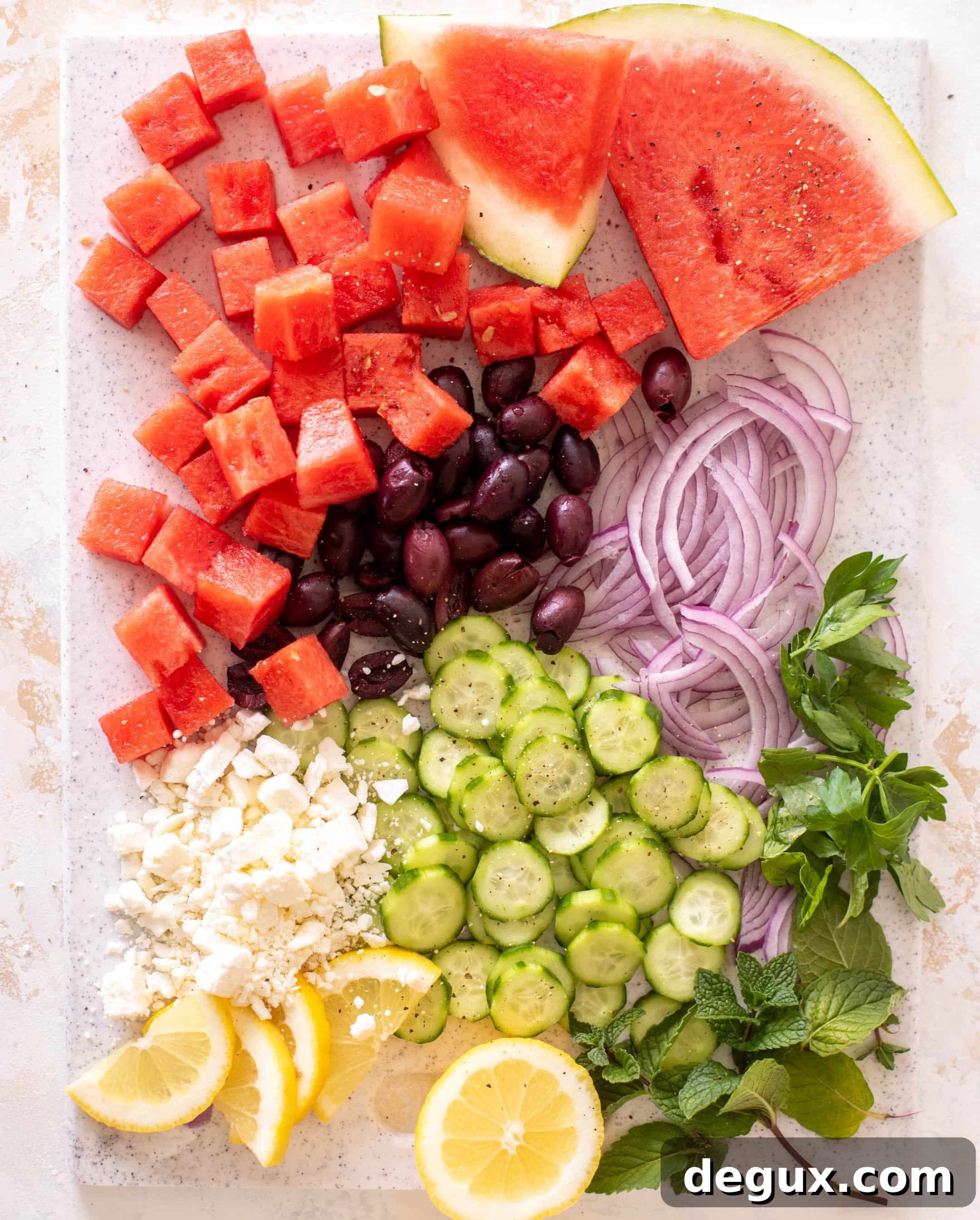 15-Minute Watermelon and Greek Feta Salad Recipe 3 watermelon greek salad