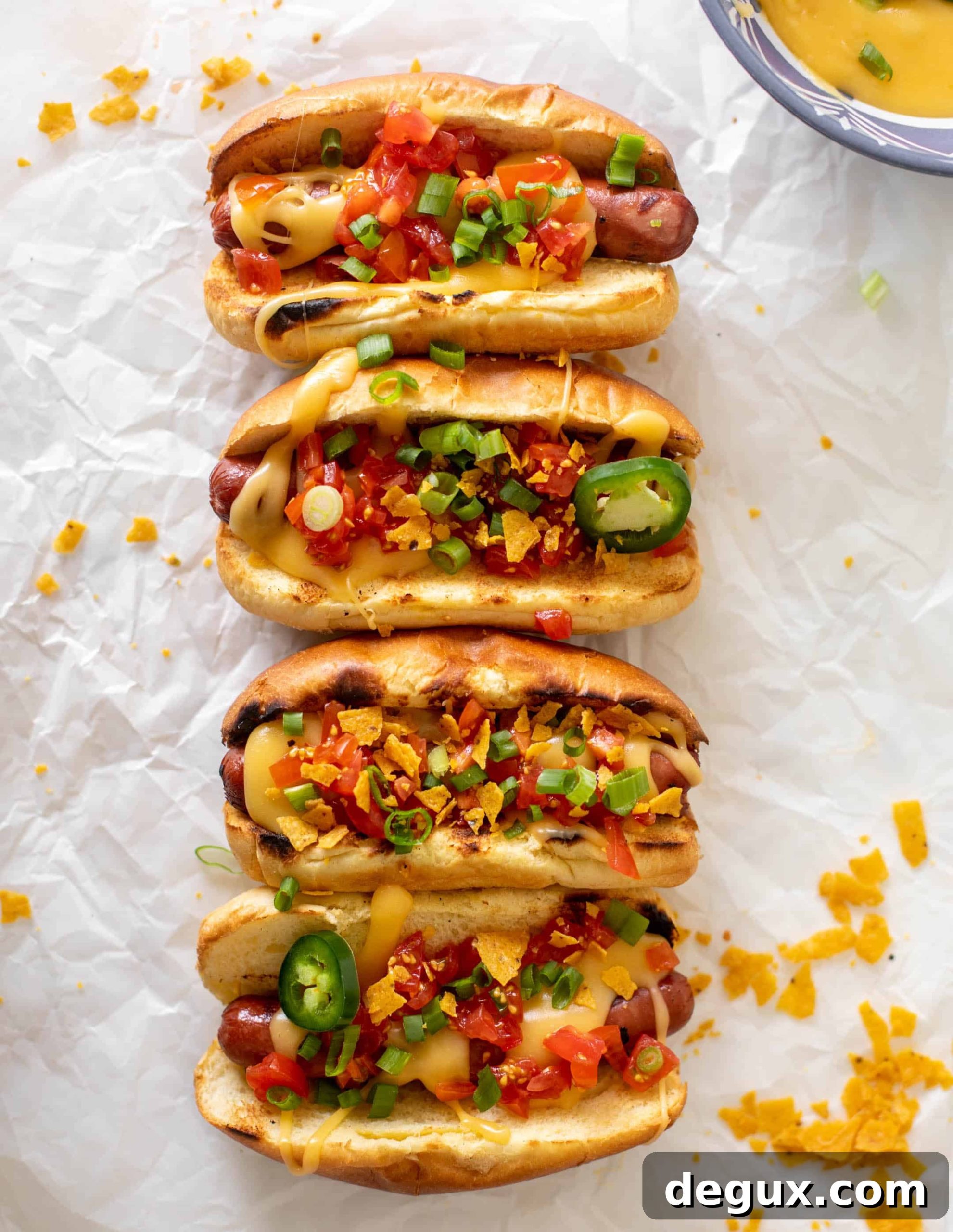 Crunchy Tortilla Queso Hot Dogs: Loaded Tex‑Mex Recipe 4 tortilla crunch queso hot dogs