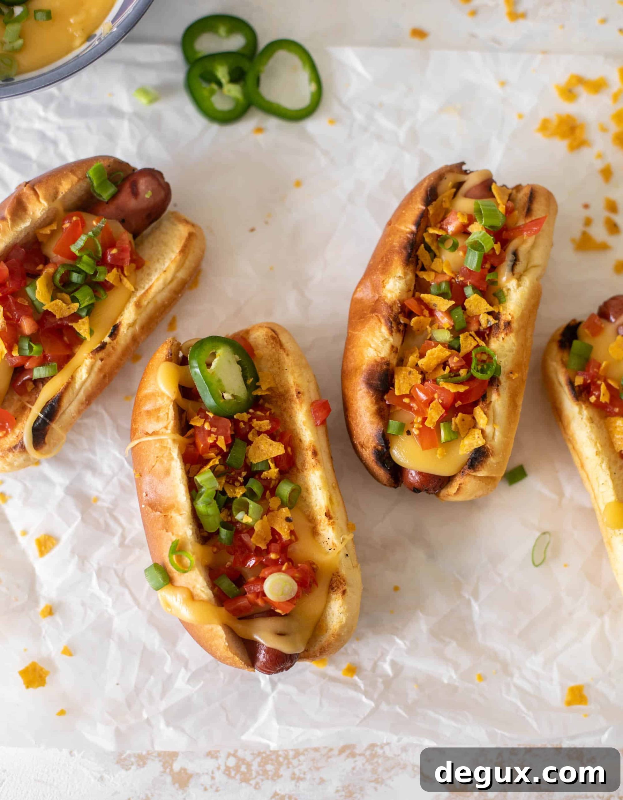 Crunchy Tortilla Queso Hot Dogs: Loaded Tex‑Mex Recipe 6 tortilla crunch queso hot dogs