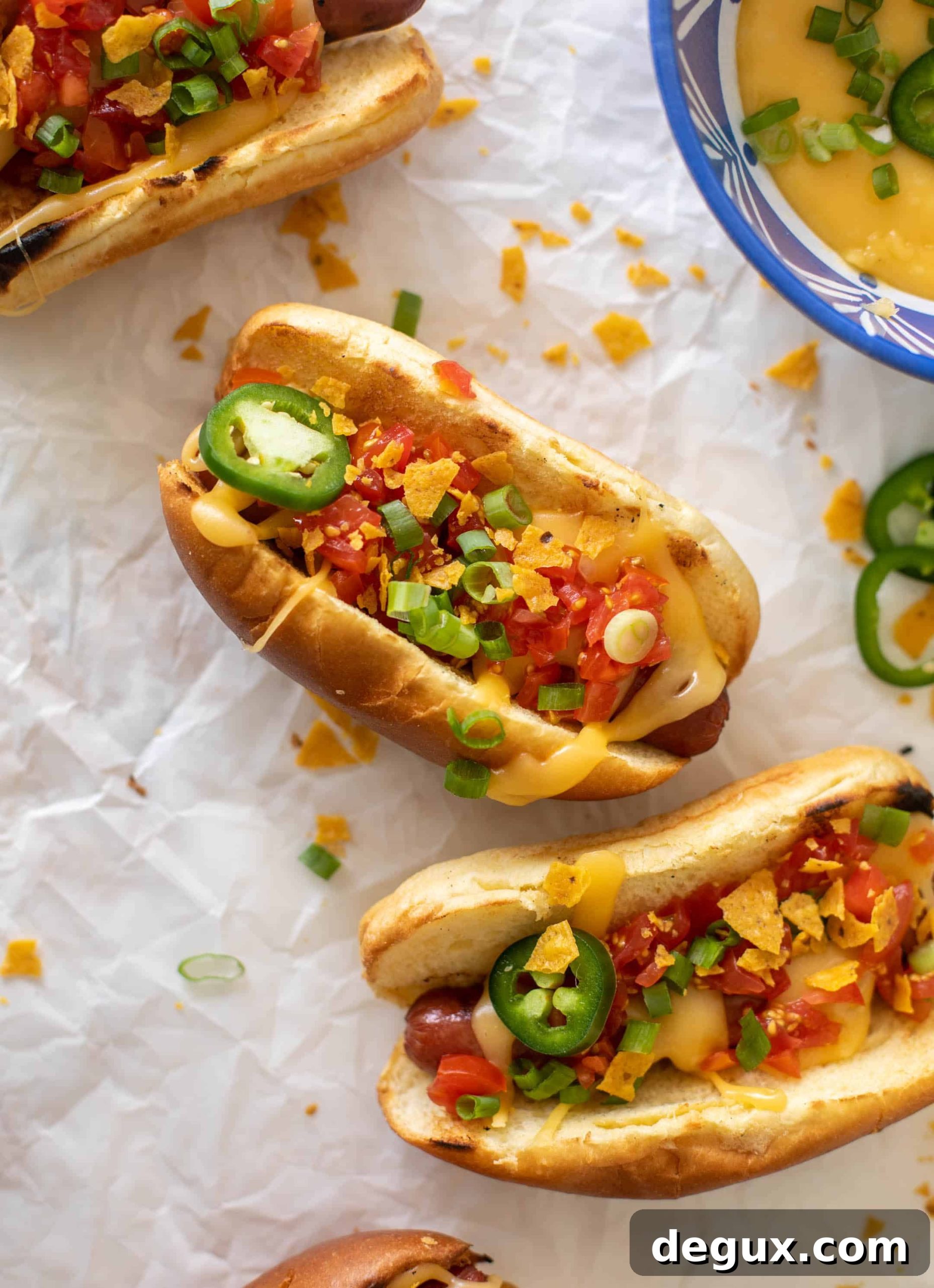Crunchy Tortilla Queso Hot Dogs: Loaded Tex‑Mex Recipe 8 tortilla crunch queso hot dogs