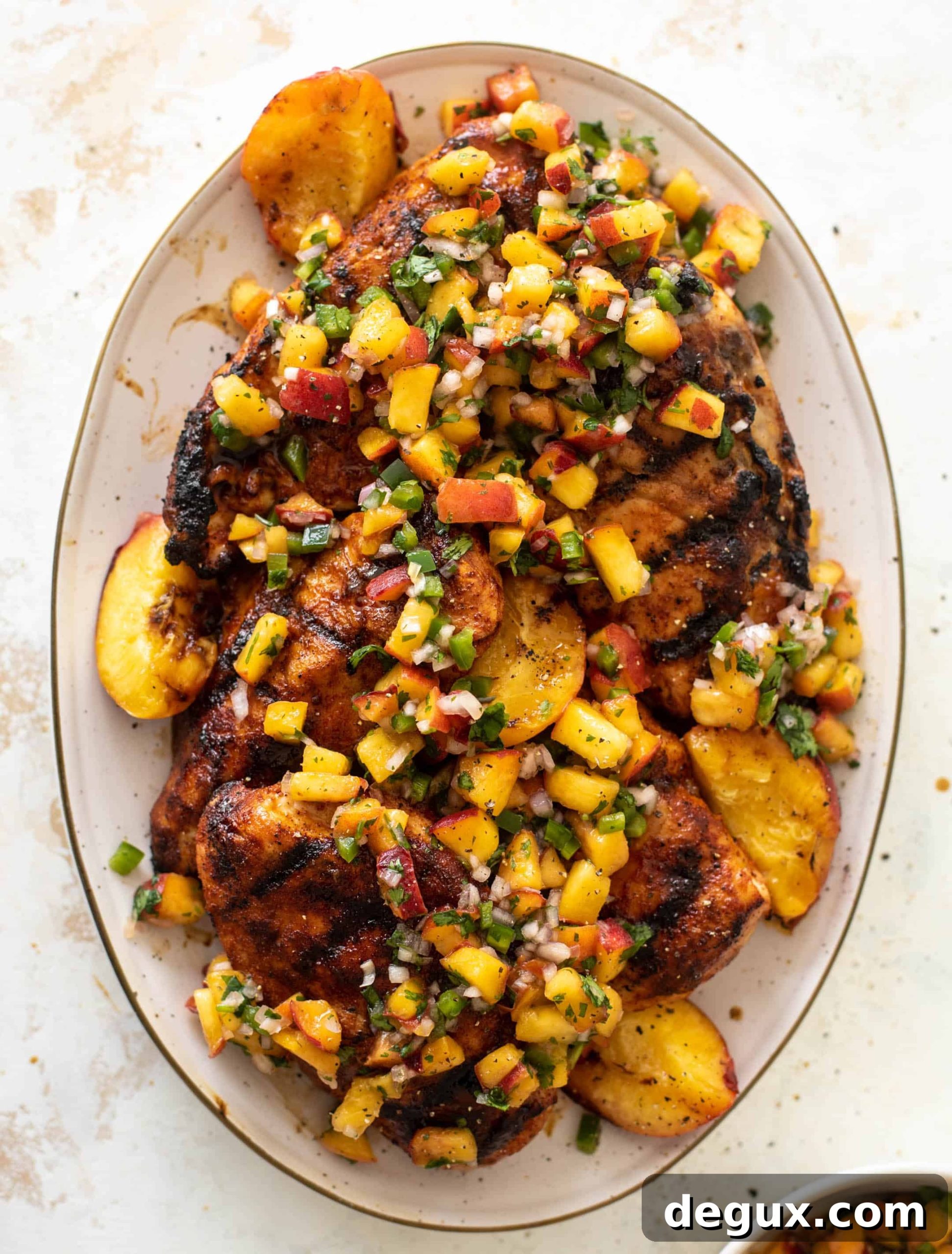 grilled jalapeño peach chicken