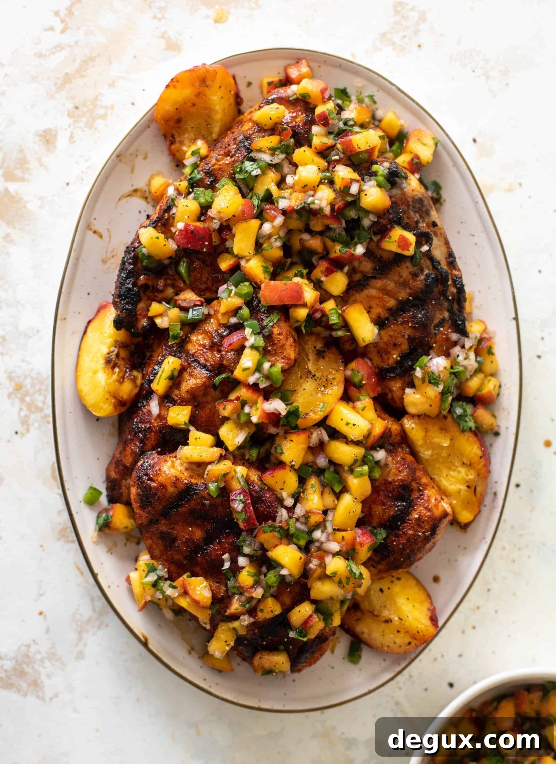 grilled jalapeño peach chicken
