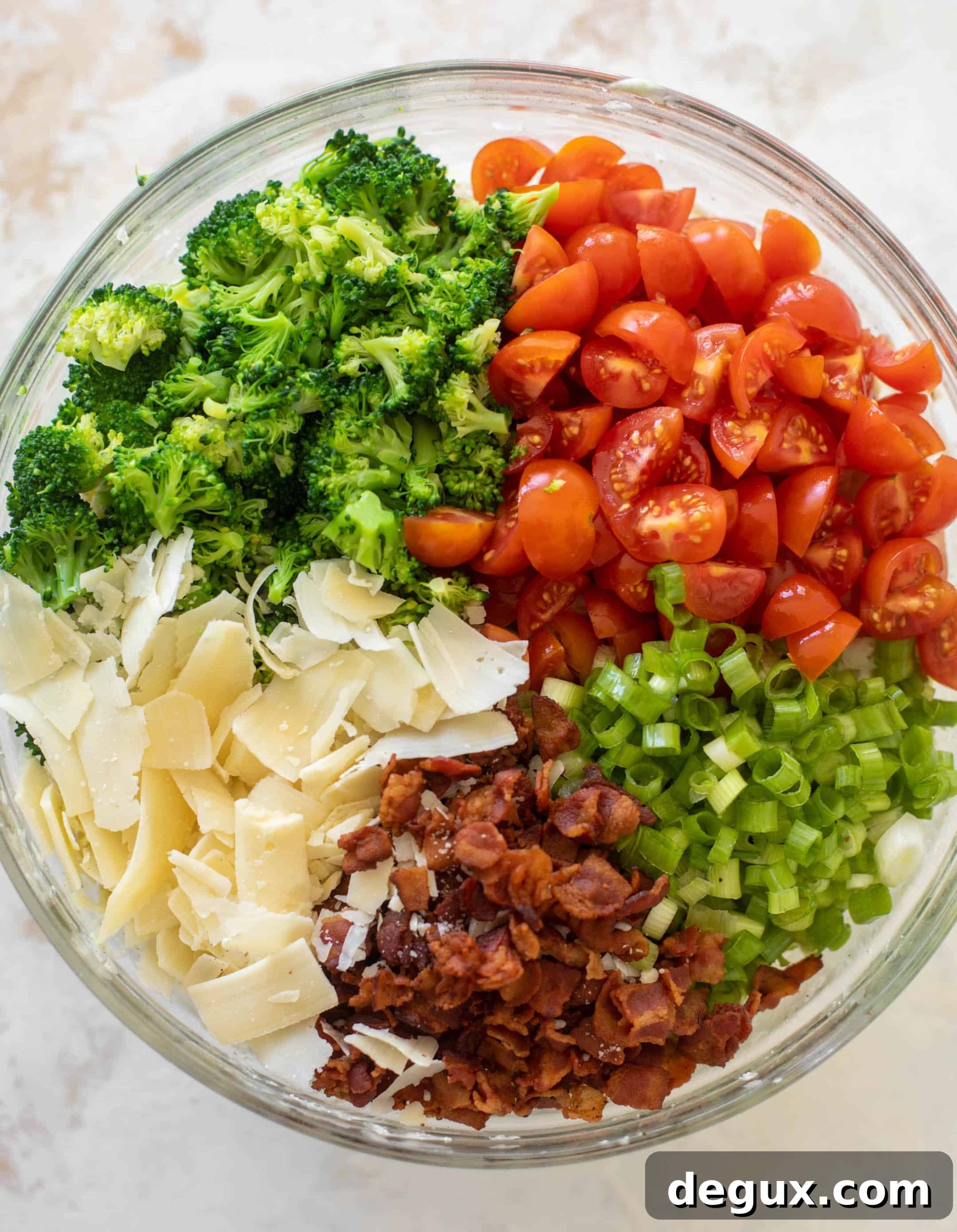 Broccoli BLT Pasta Salad with Asiago Ranch Dressing 6 broccoli BLT pasta salad