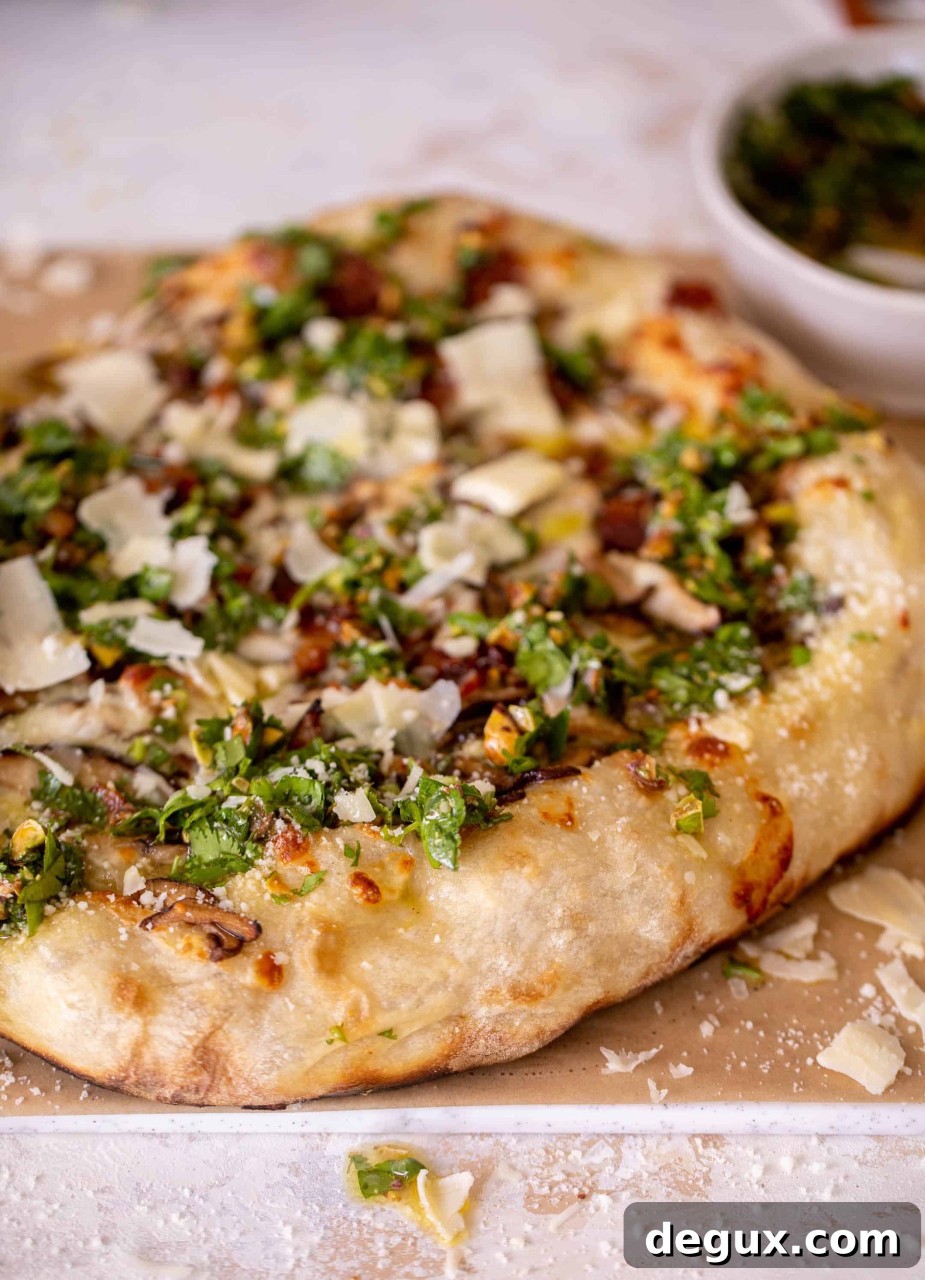 Summer Mushroom Pizza with Pistachio Vinaigrette Grill Recipe 6 summer mushroom pizza with pistachio vinaigrette
