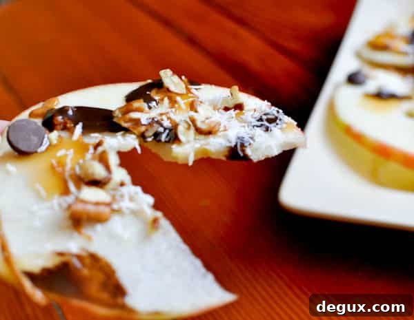 Apple nachos plated