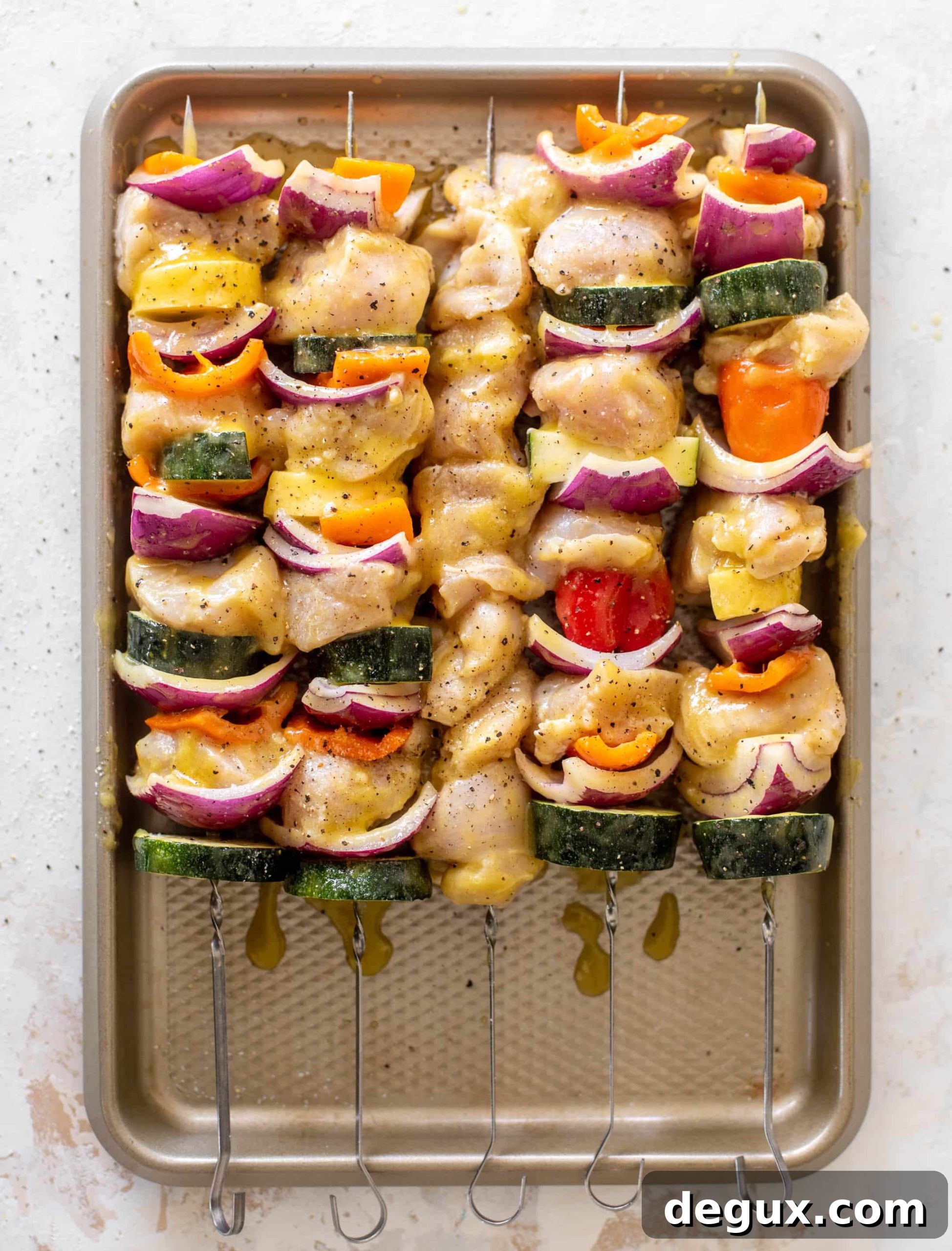 Honey Mustard Chicken Skewers on the Grill: Sticky, Savory BBQ Recipe 3 grilled honey mustard chicken skewers