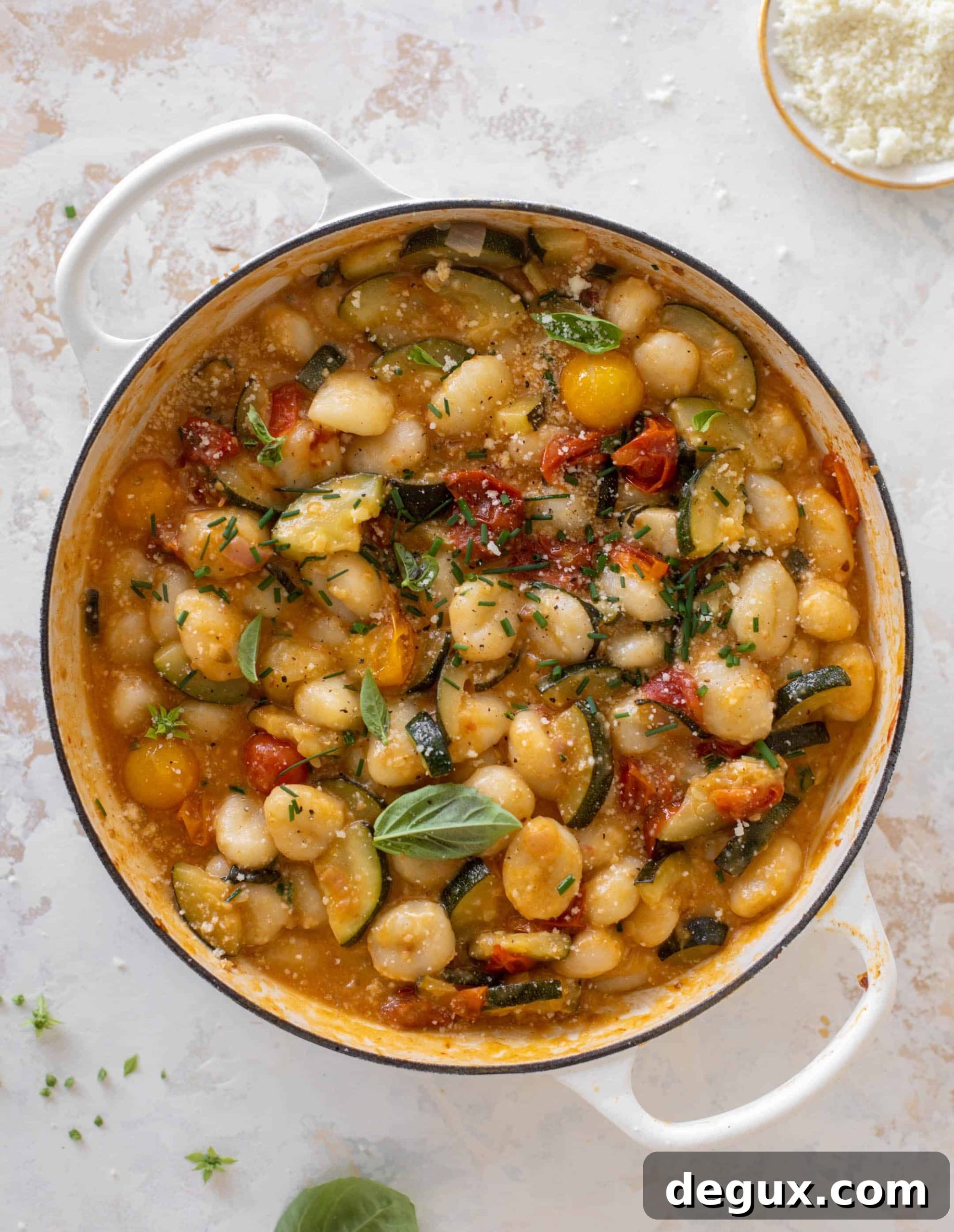 Summer Garden Gnocchi Skillet: Tomato, Basil & Mozzarella 6 summer garden skillet gnocchi
