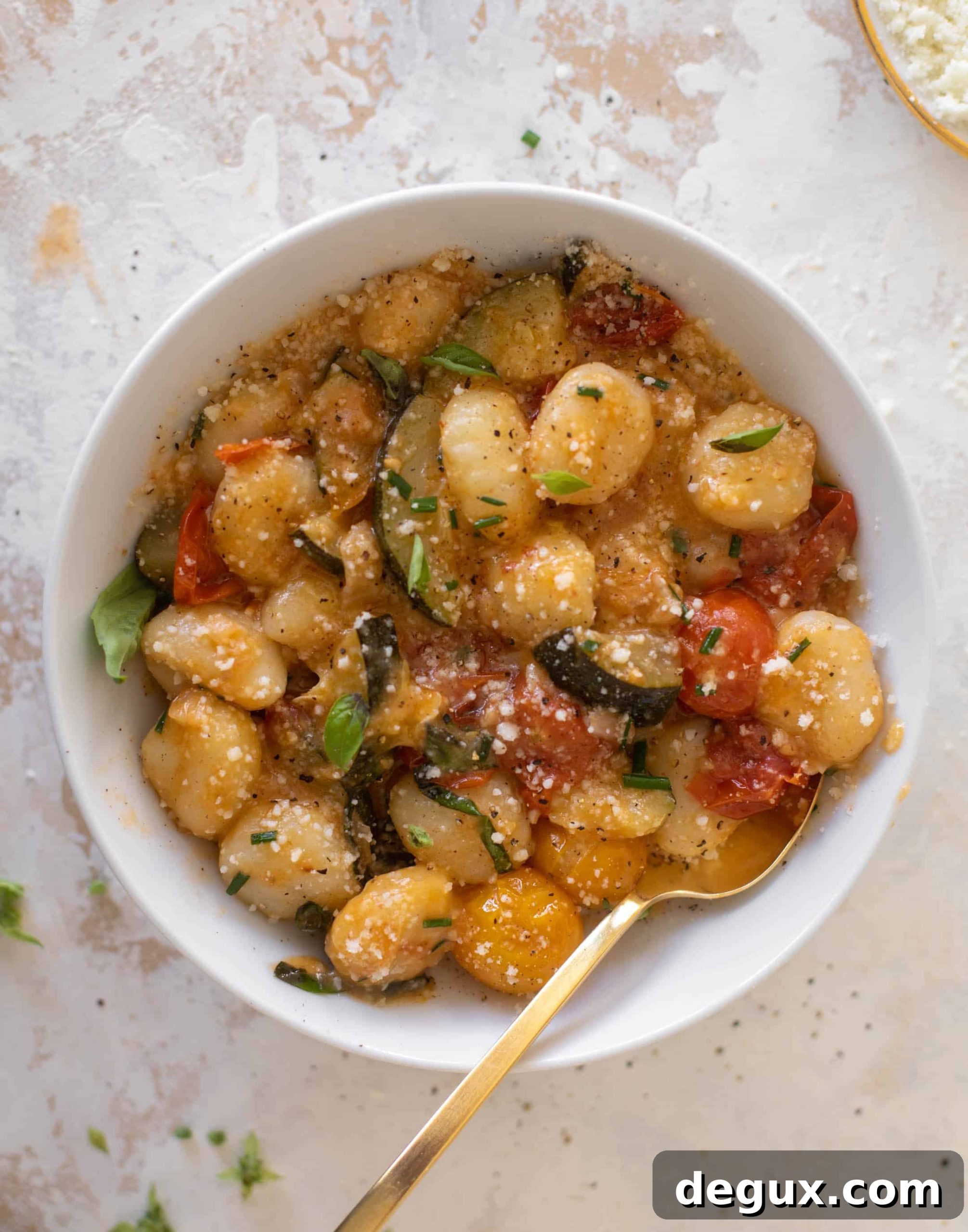 Summer Garden Gnocchi Skillet: Tomato, Basil & Mozzarella 7 summer garden skillet gnocchi