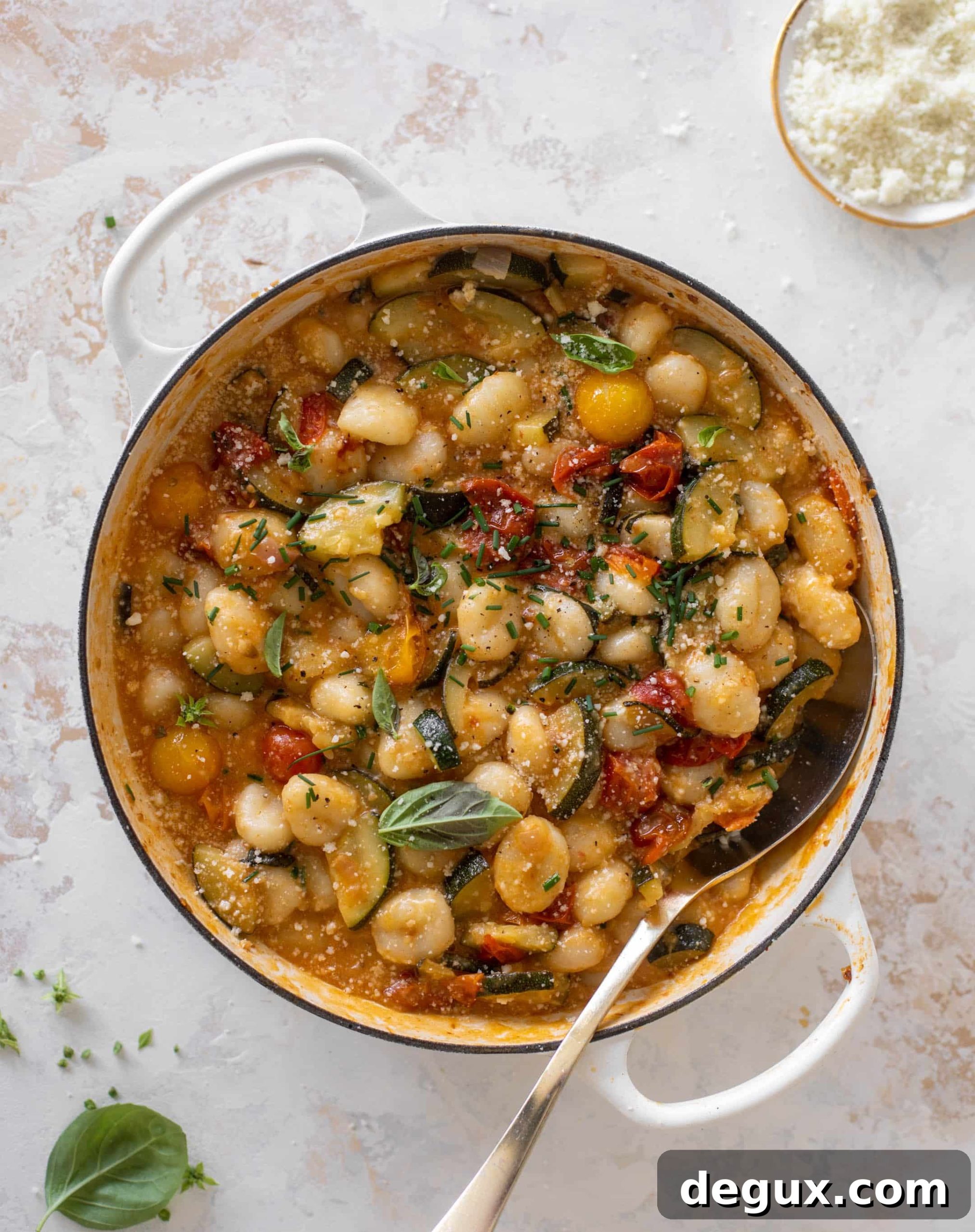 Summer Garden Gnocchi Skillet: Tomato, Basil & Mozzarella 8 summer garden skillet gnocchi
